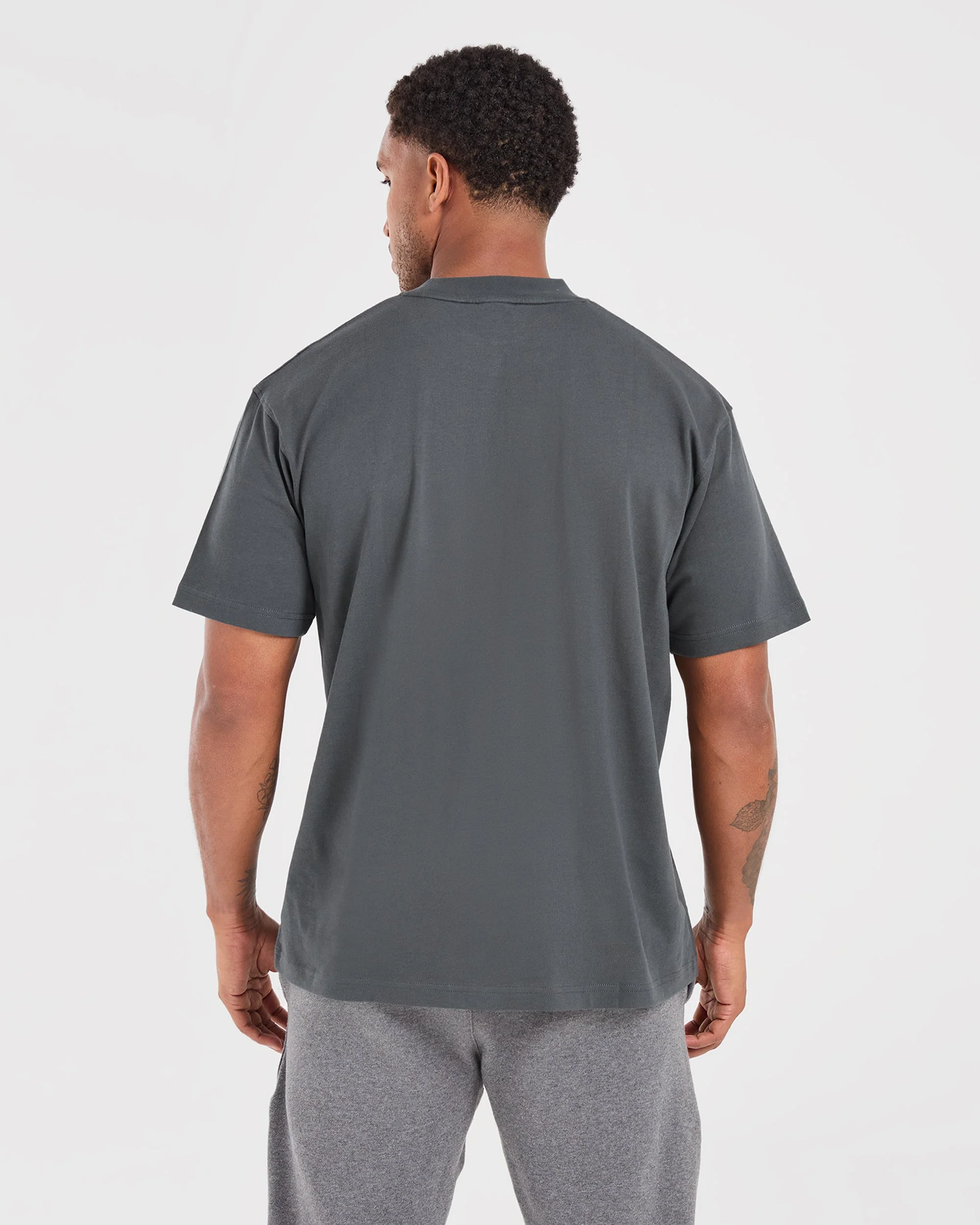 Academy Oversized T Shirt - Charcoal - Image 2