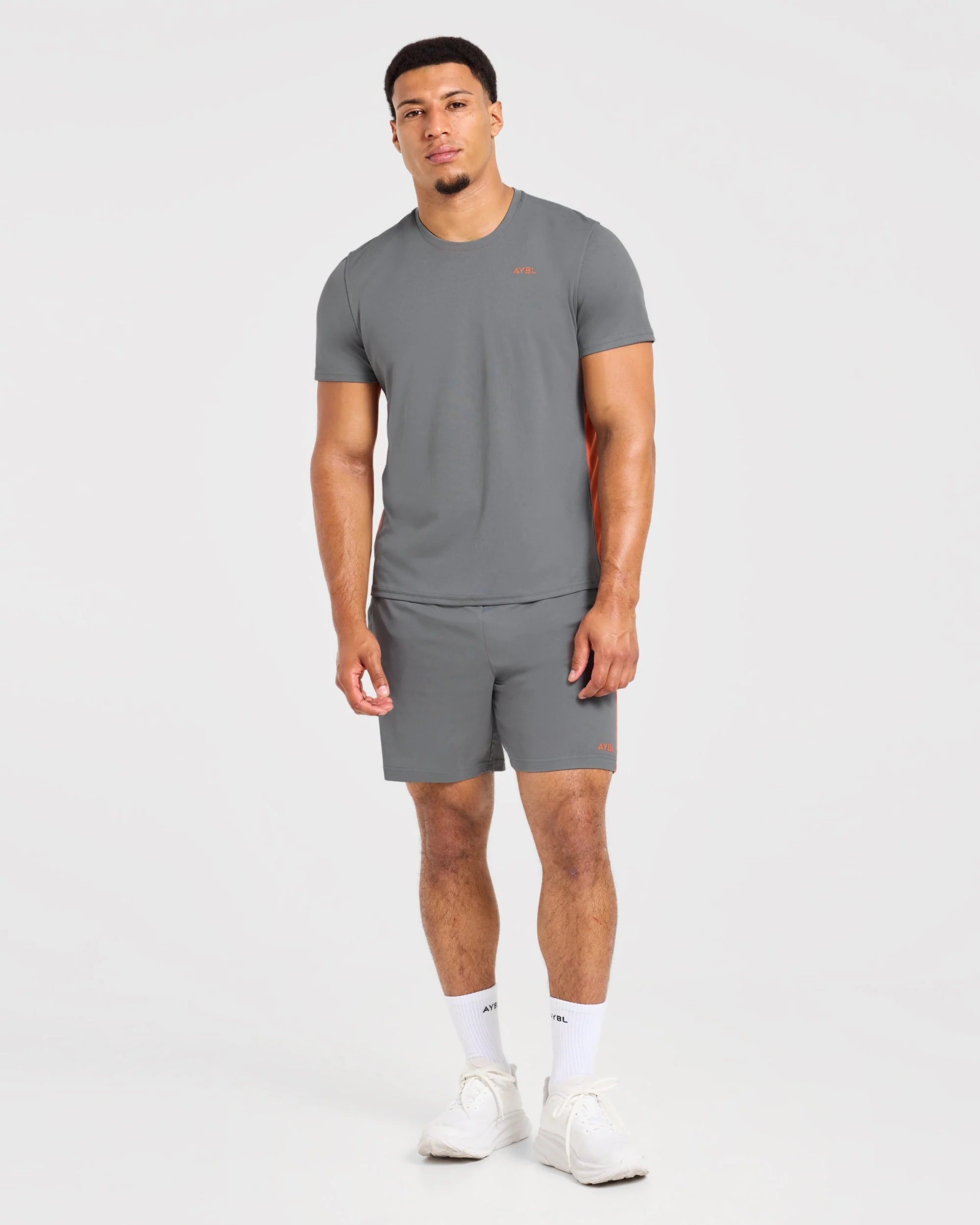 Active Shorts - Charcoal/Orange - Image 5