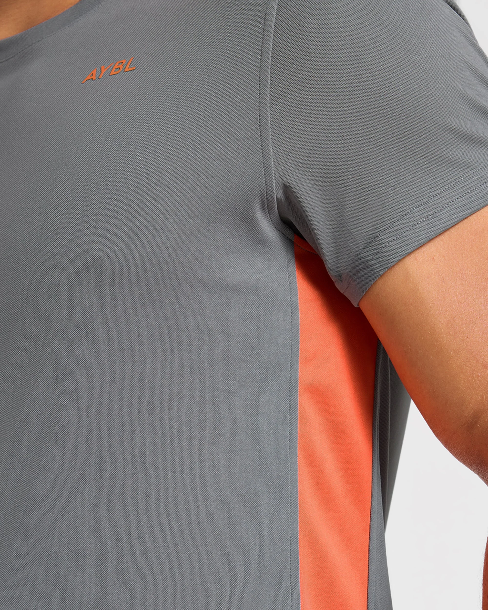 Active T Shirt - Charcoal/Orange - Image 3