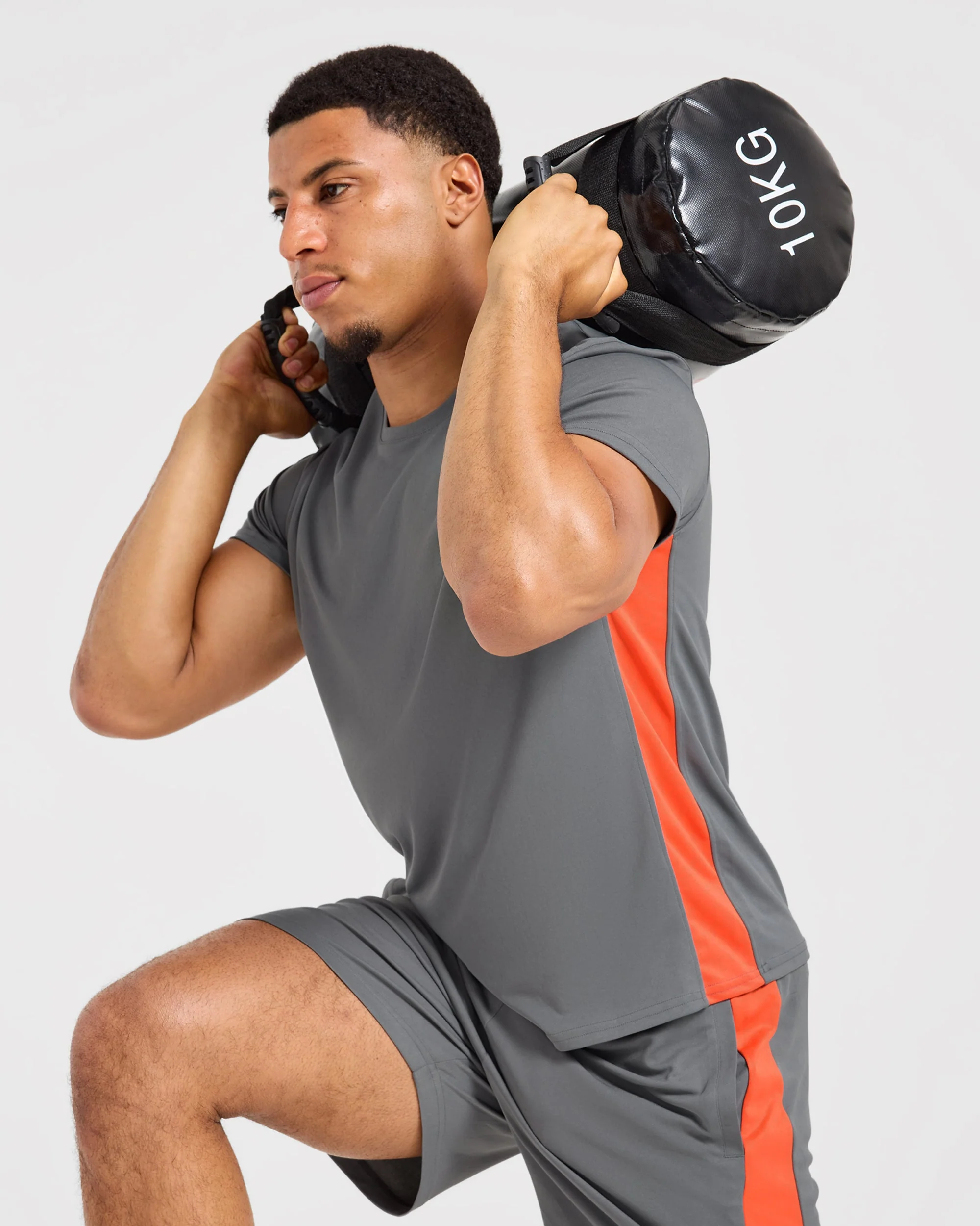 Active T Shirt - Charcoal/Orange - Image 7