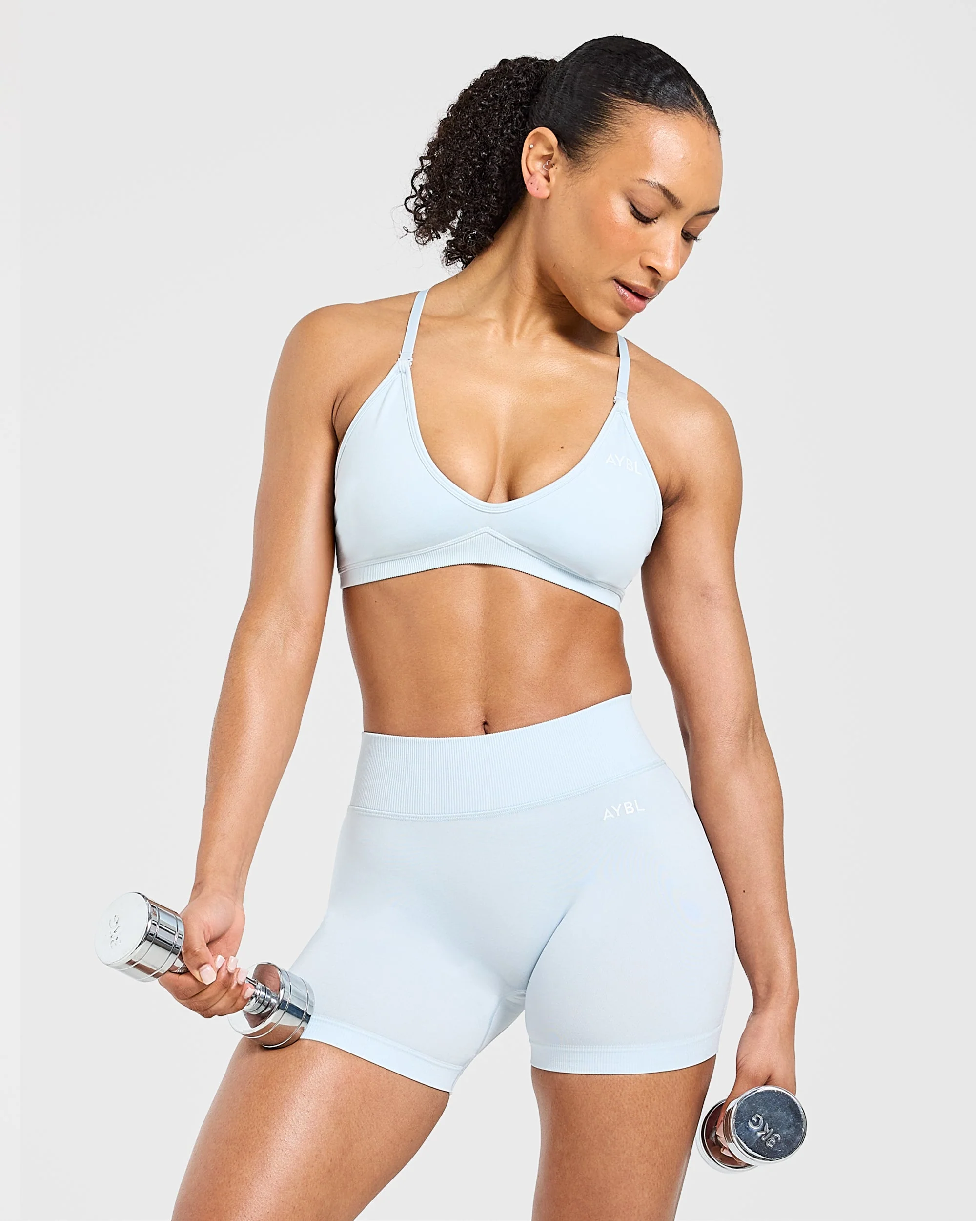 Adapt Seamless Strappy Sports Bra - Iced Bleu - Image 8