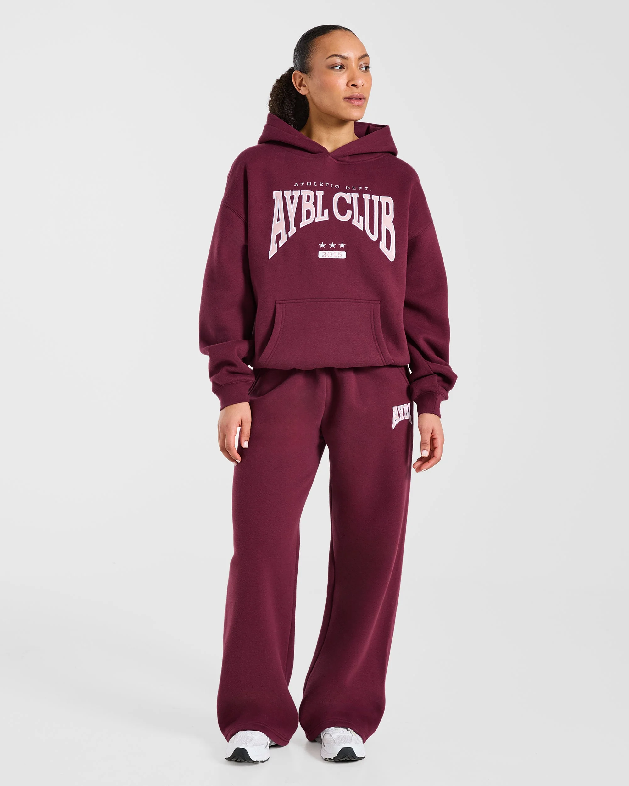 AYBL Club Oversized Hoodie - Burgundy/Rose - Image 3