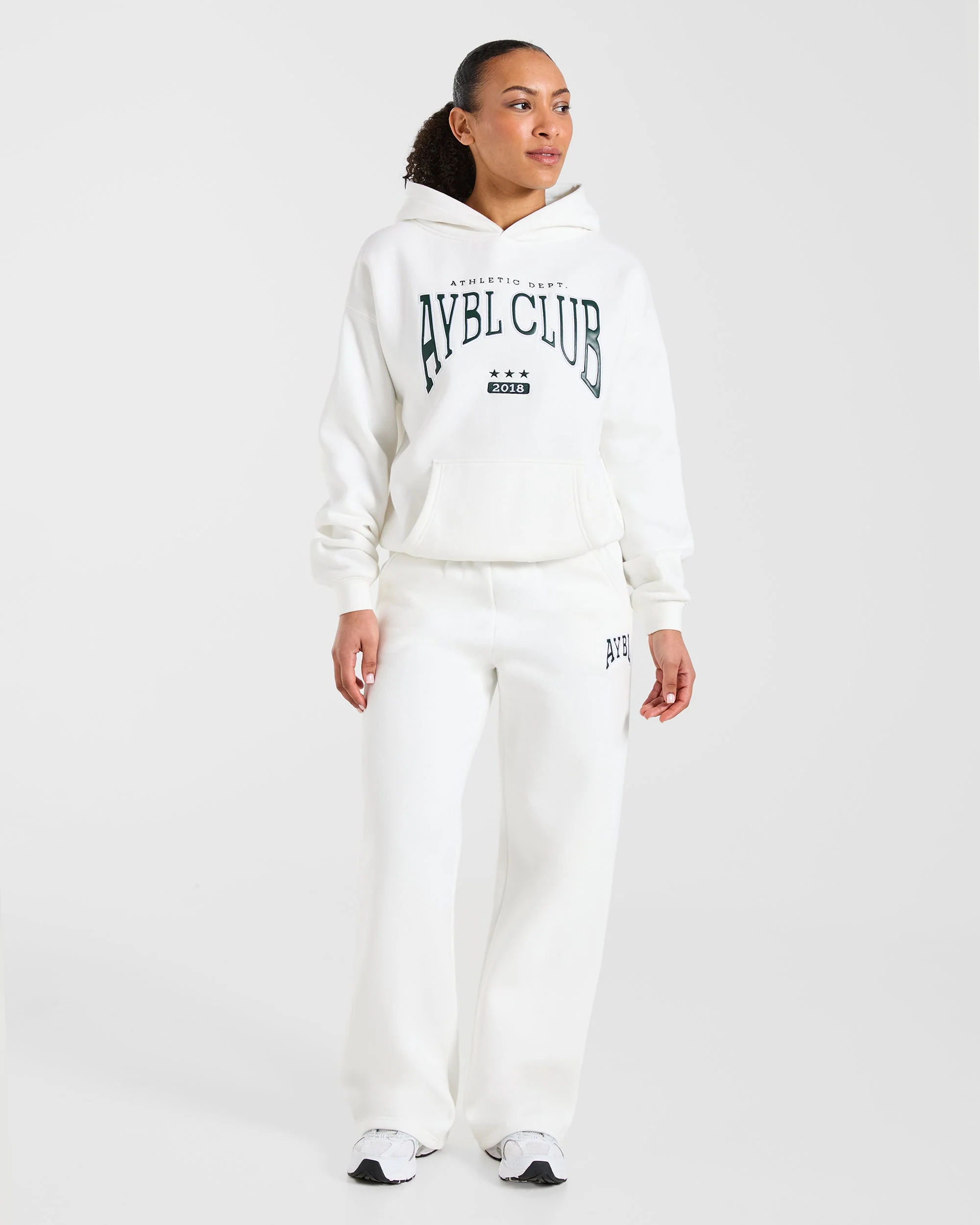 AYBL Club Oversized Hoodie - Off Blanc/Forest Vert - Image 3