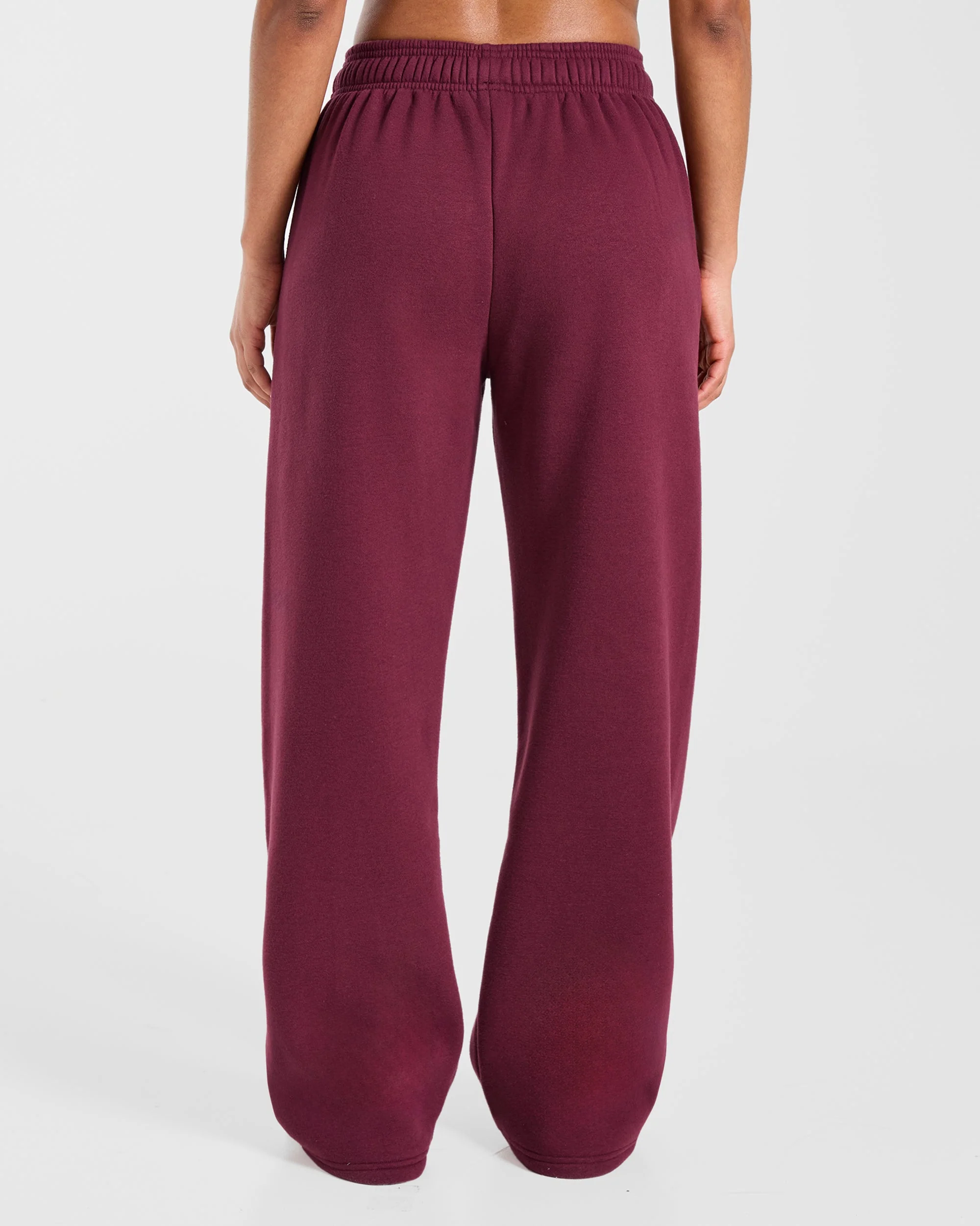 AYBL Club Oversized Straight Leg Joggers - Burgundy/Rose - Image 2