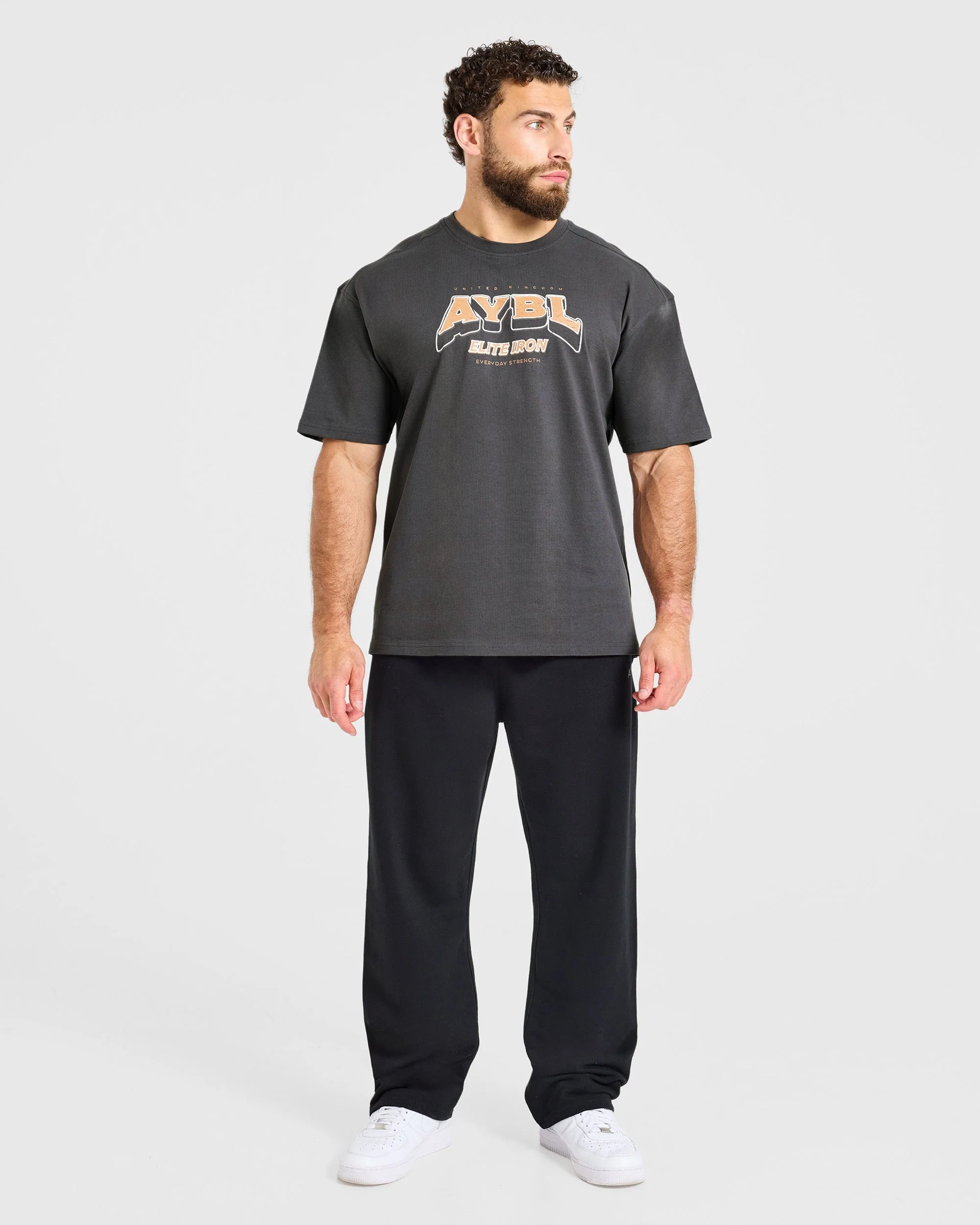 AYBL Elite Iron Oversized T Shirt - Charcoal - Image 3