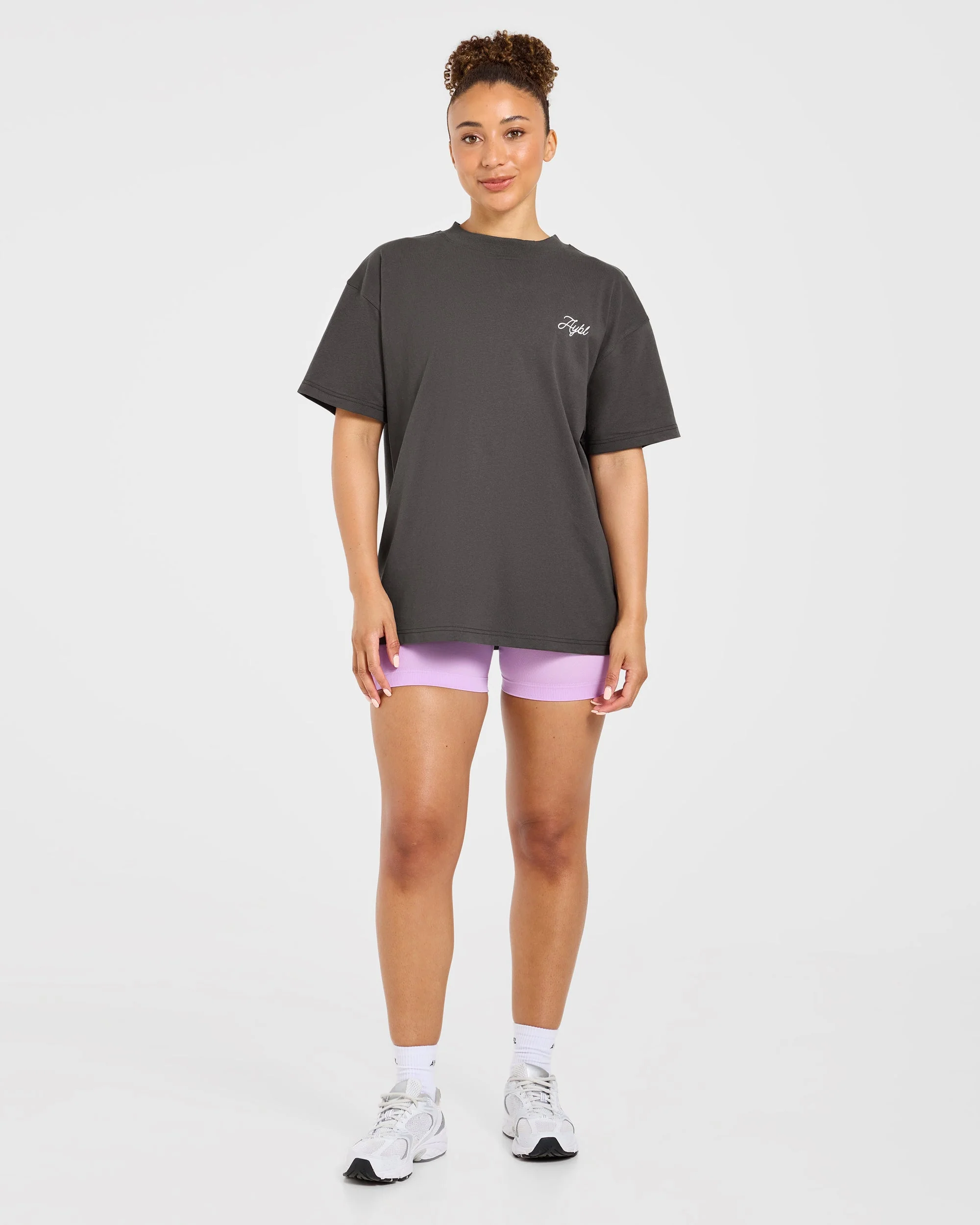 AYBL Lift Lodge Oversized T Shirt - Charcoal - Image 3