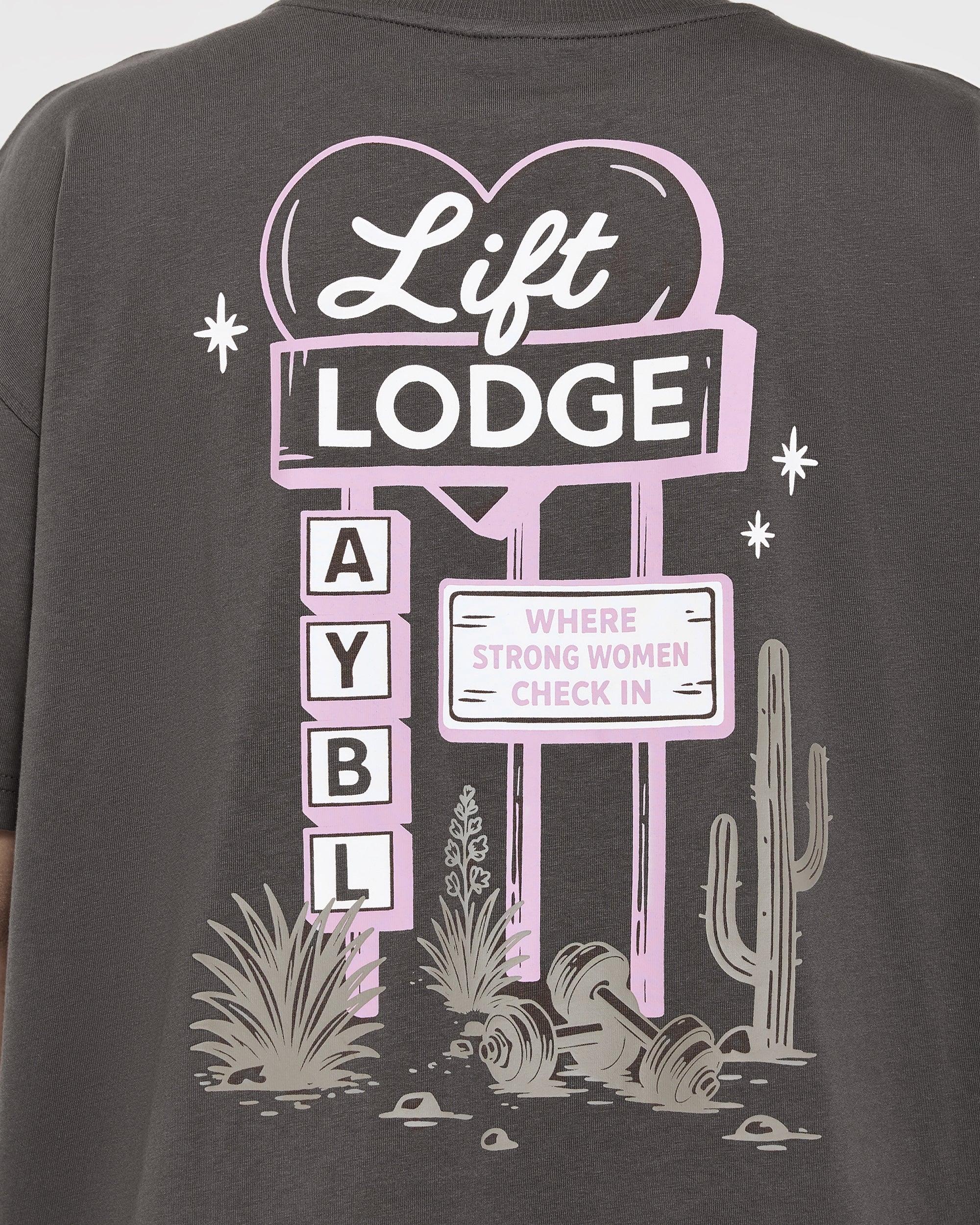 AYBL Lift Lodge Oversized T Shirt - Charcoal - Image 6