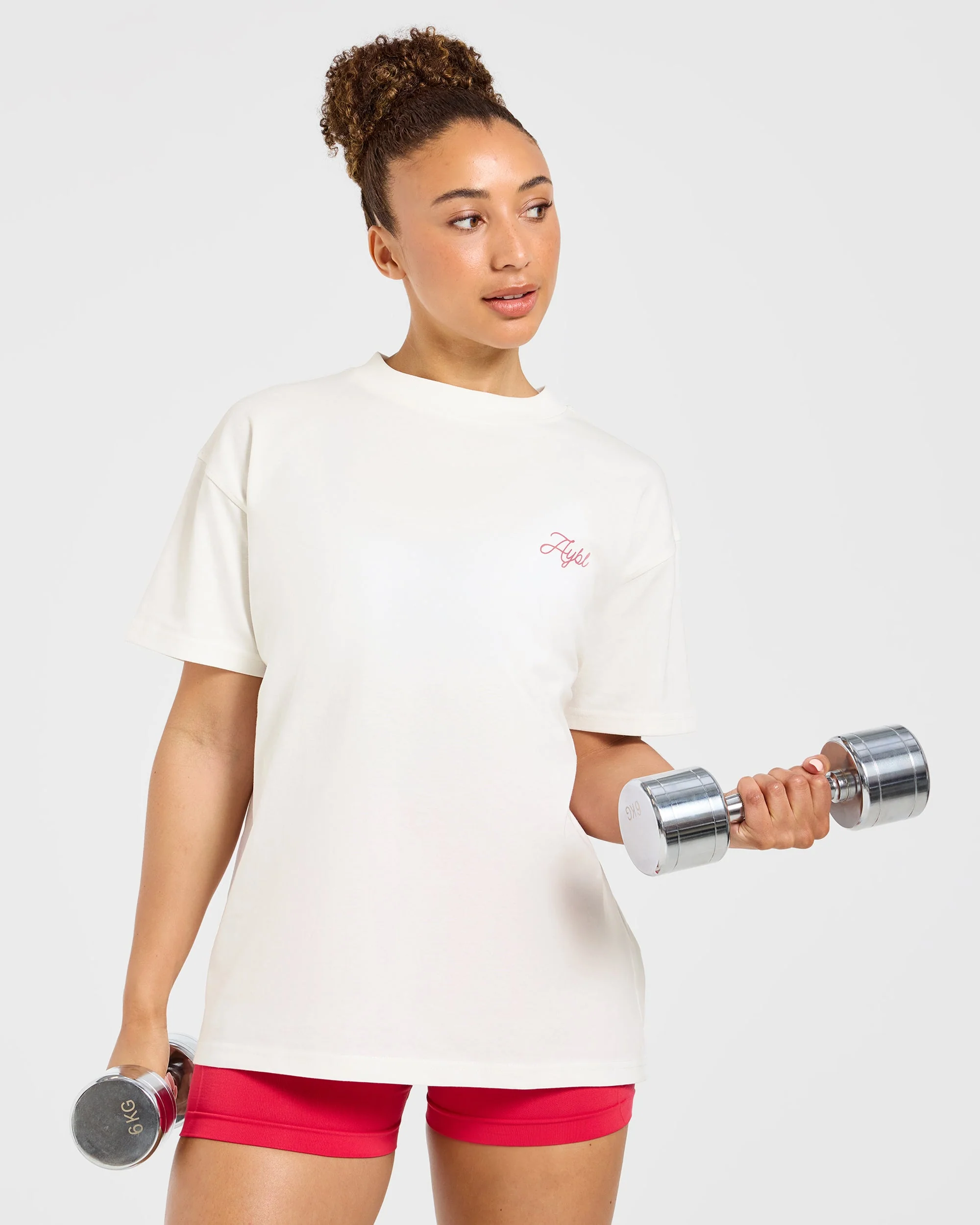 AYBL Lift Lodge Oversized T Shirt - Off Blanc - Image 7