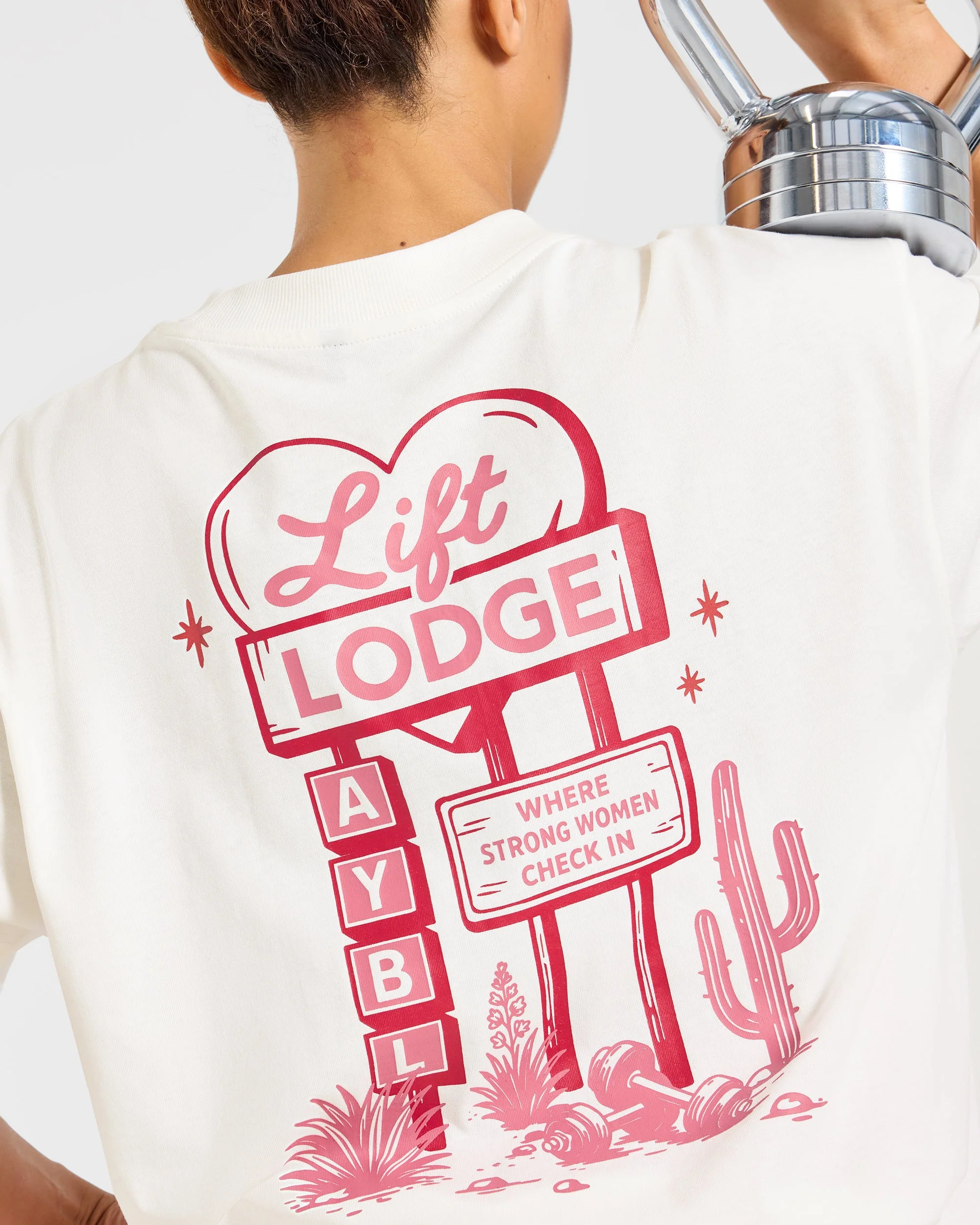 AYBL Lift Lodge Oversized T Shirt - Off Blanc - Image 8