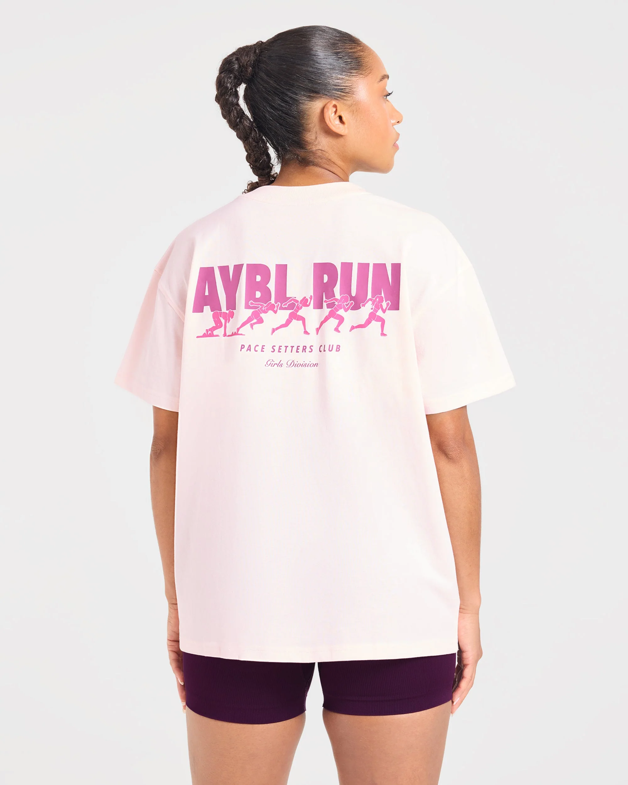 AYBL Run Oversized T Shirt - Baby Rose