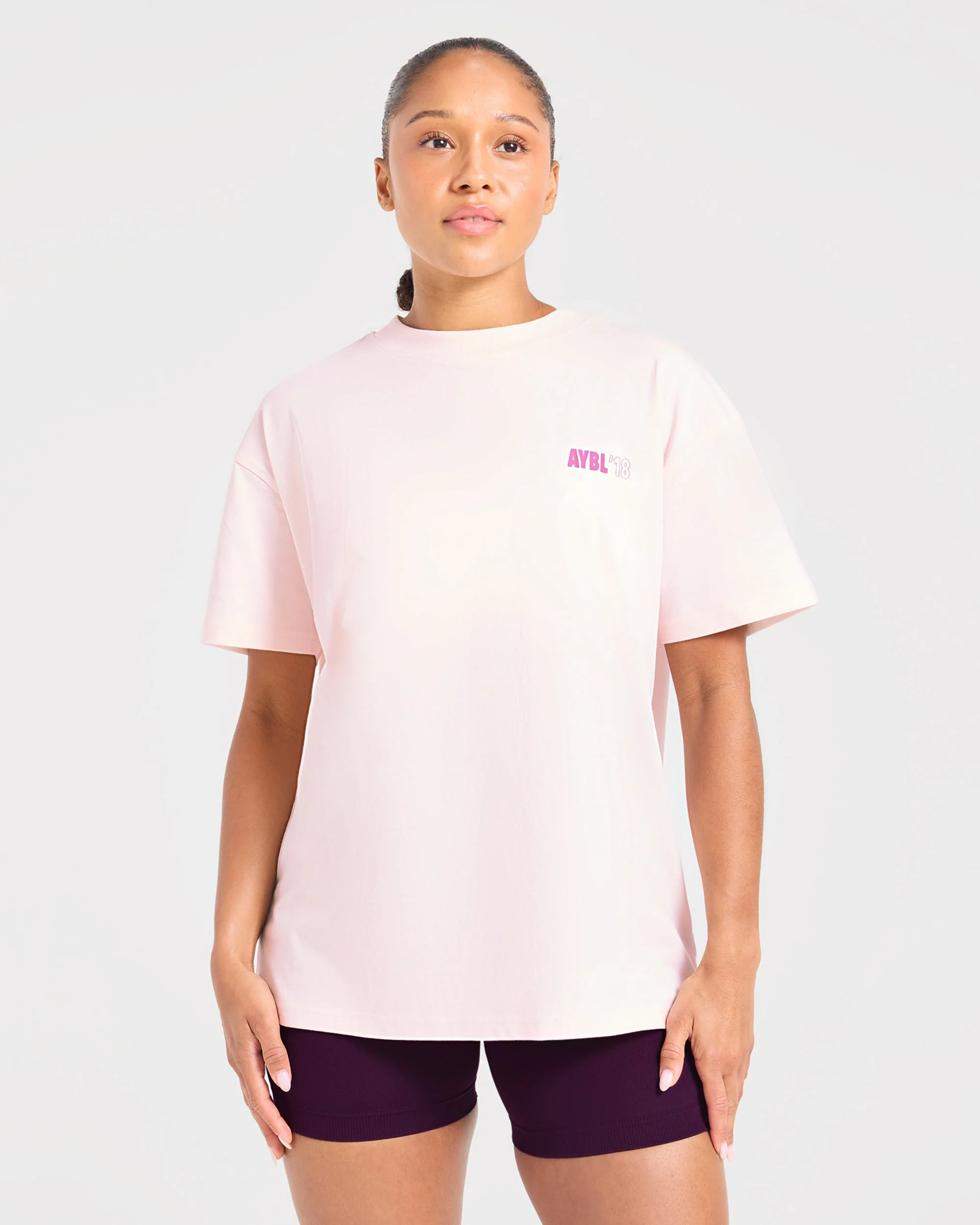 AYBL Run Oversized T Shirt - Baby Rose - Image 2