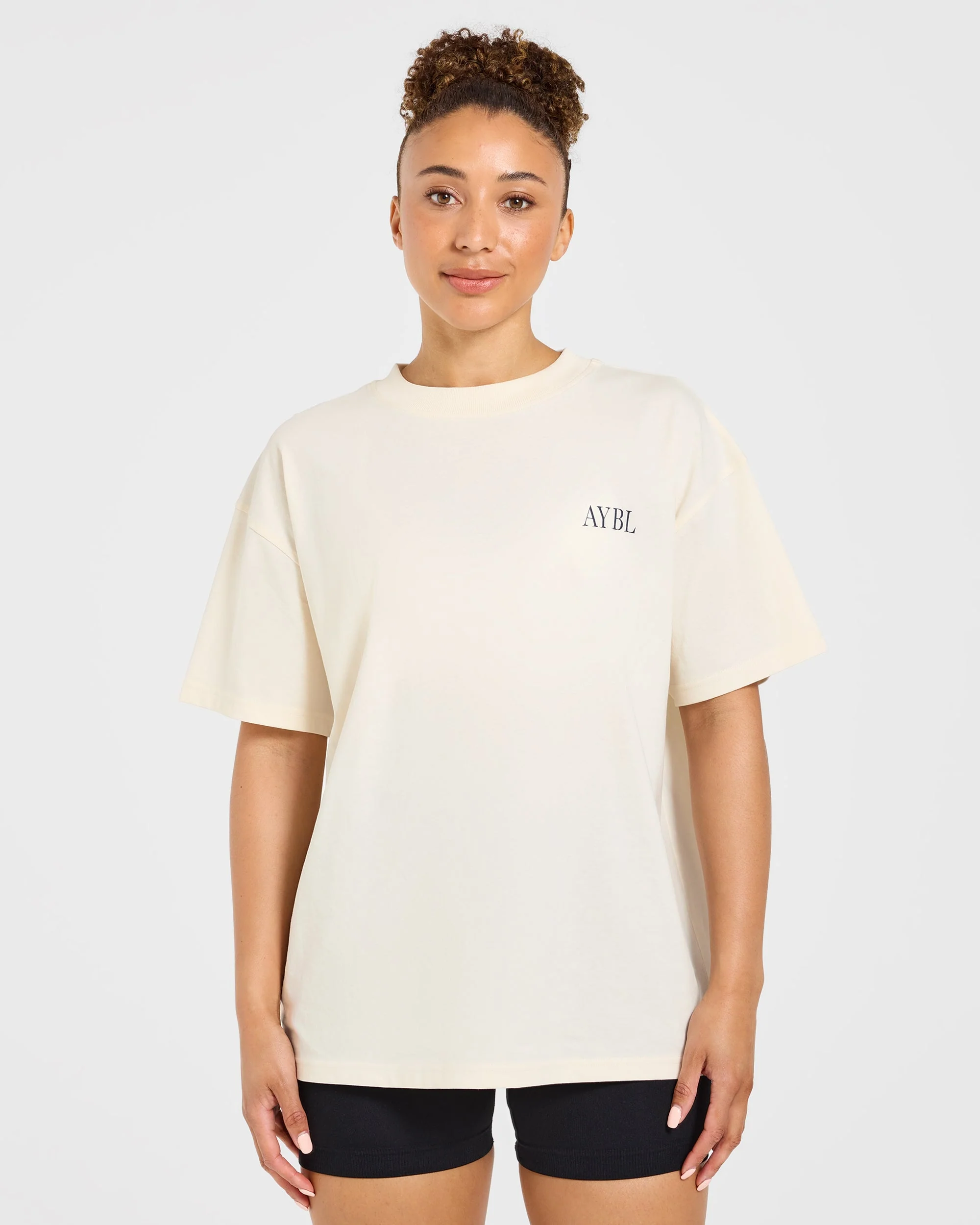 AYBL Strength Club Oversized T Shirt - Cream - Image 2