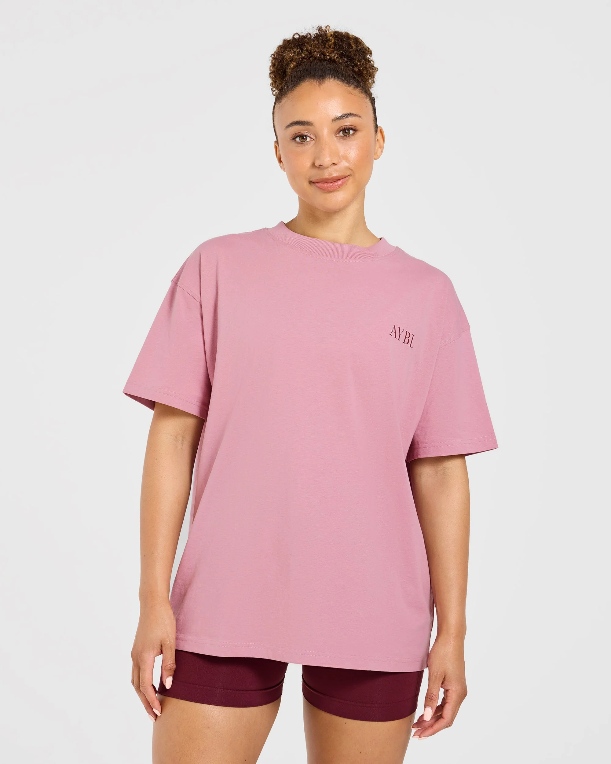 AYBL Strength Club Oversized T Shirt - Dusty Rose - Image 2