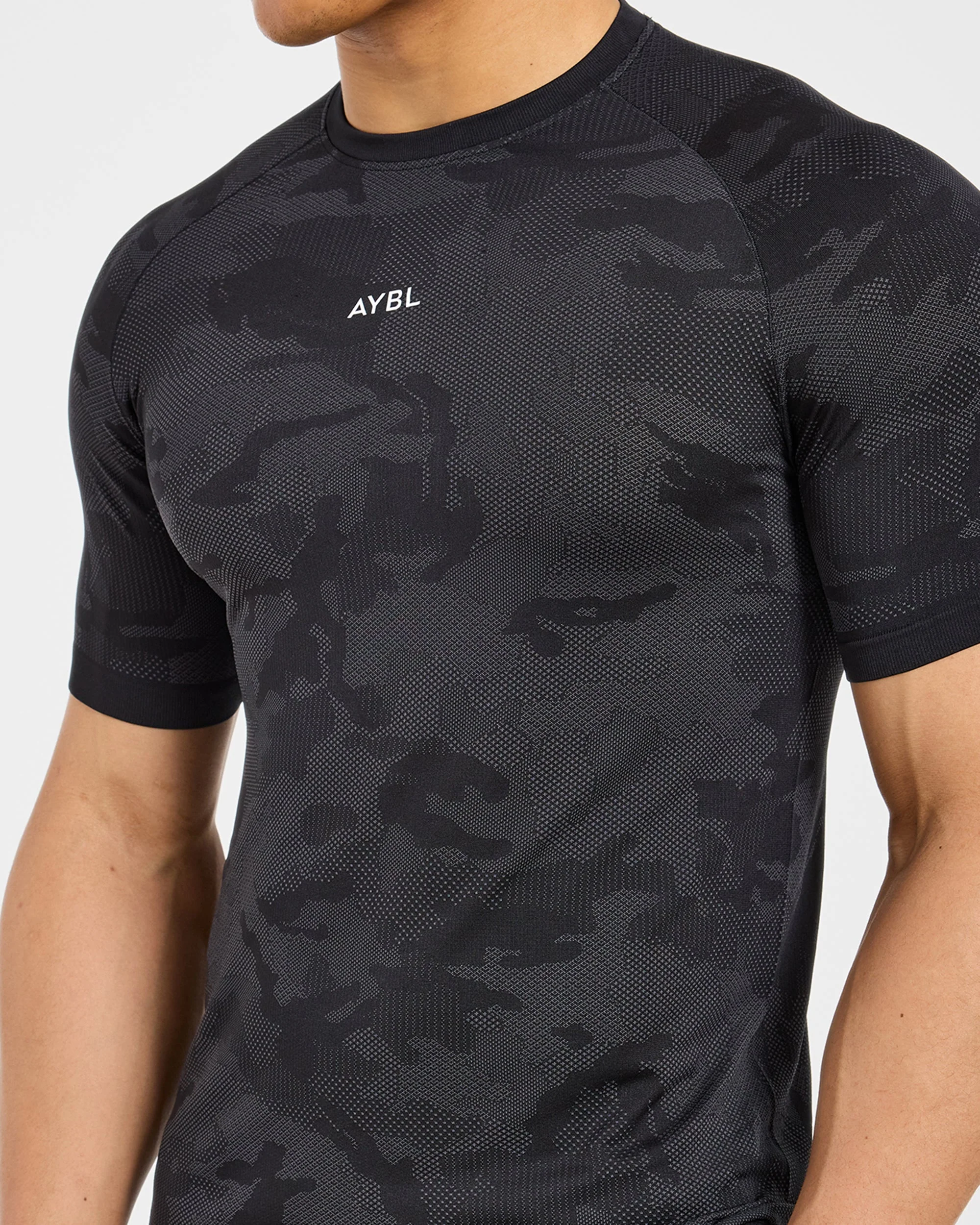 Camo Seamless T Shirt - Noir - Image 6