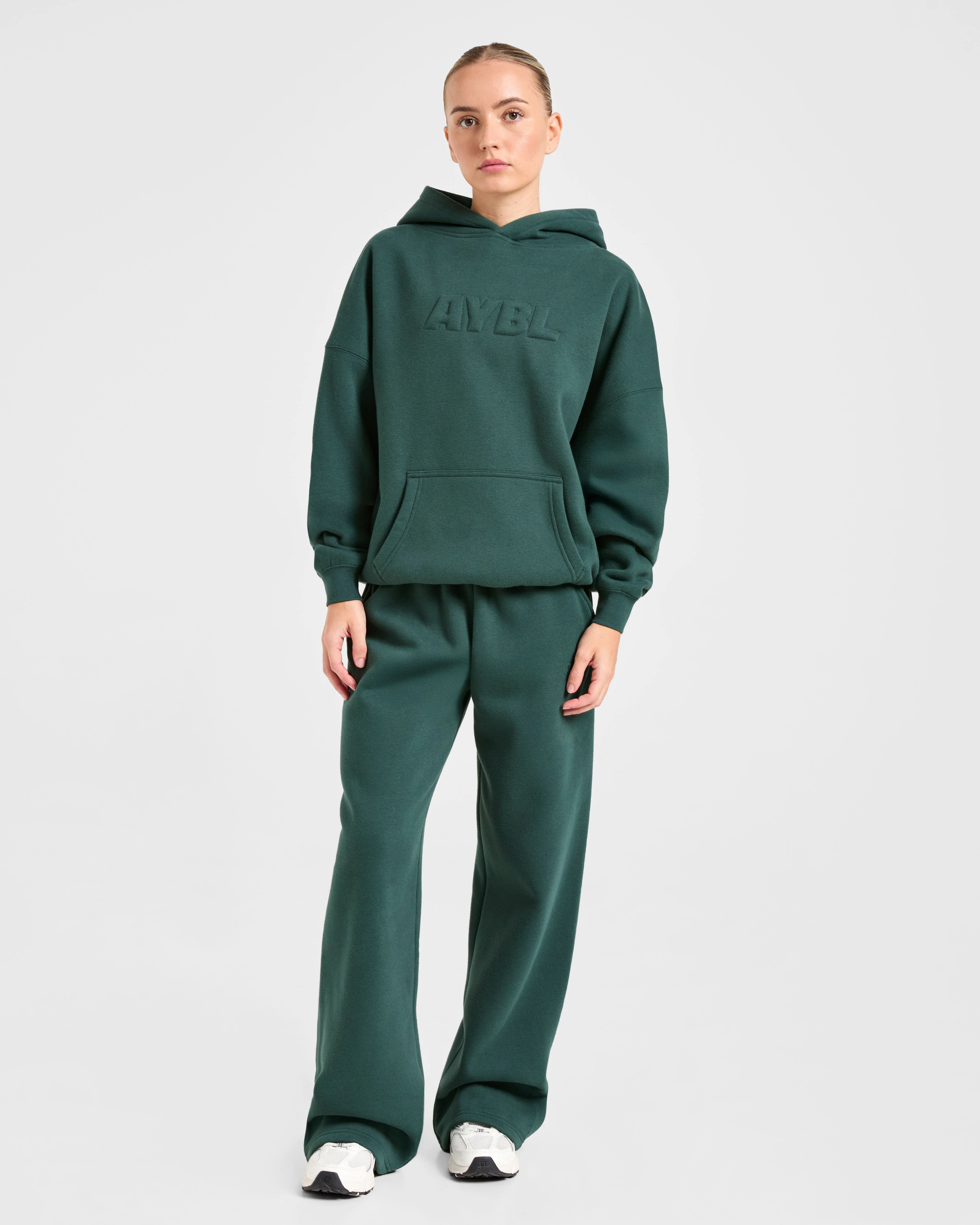 Classic Plush Oversized Straight Leg Joggers - Pine Vert - Image 3