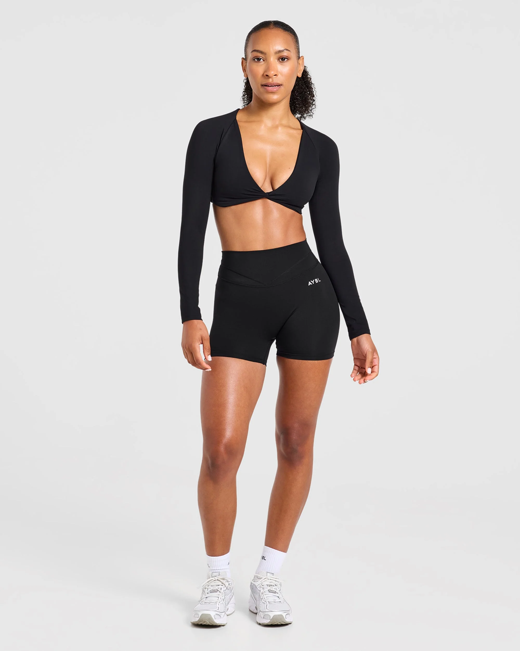 Engage Long Sleeve Crop Top - Noir - Image 3