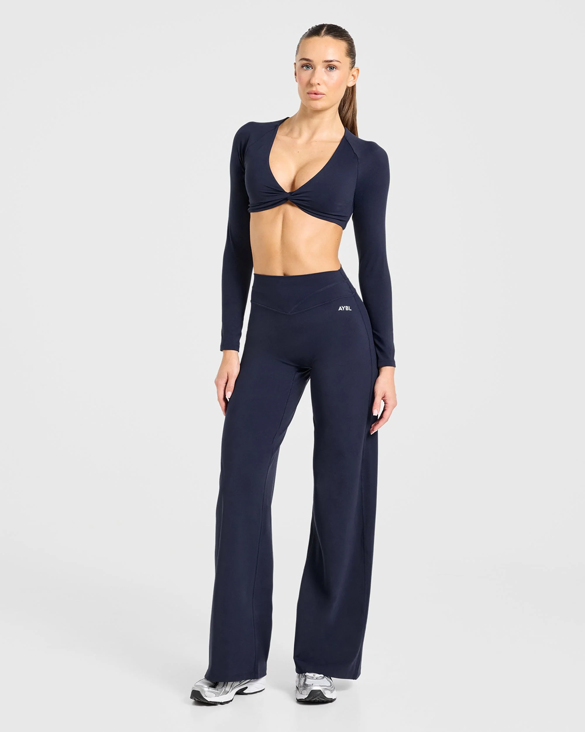 Engage Long Sleeve Crop Top - Deep Navy - Image 3