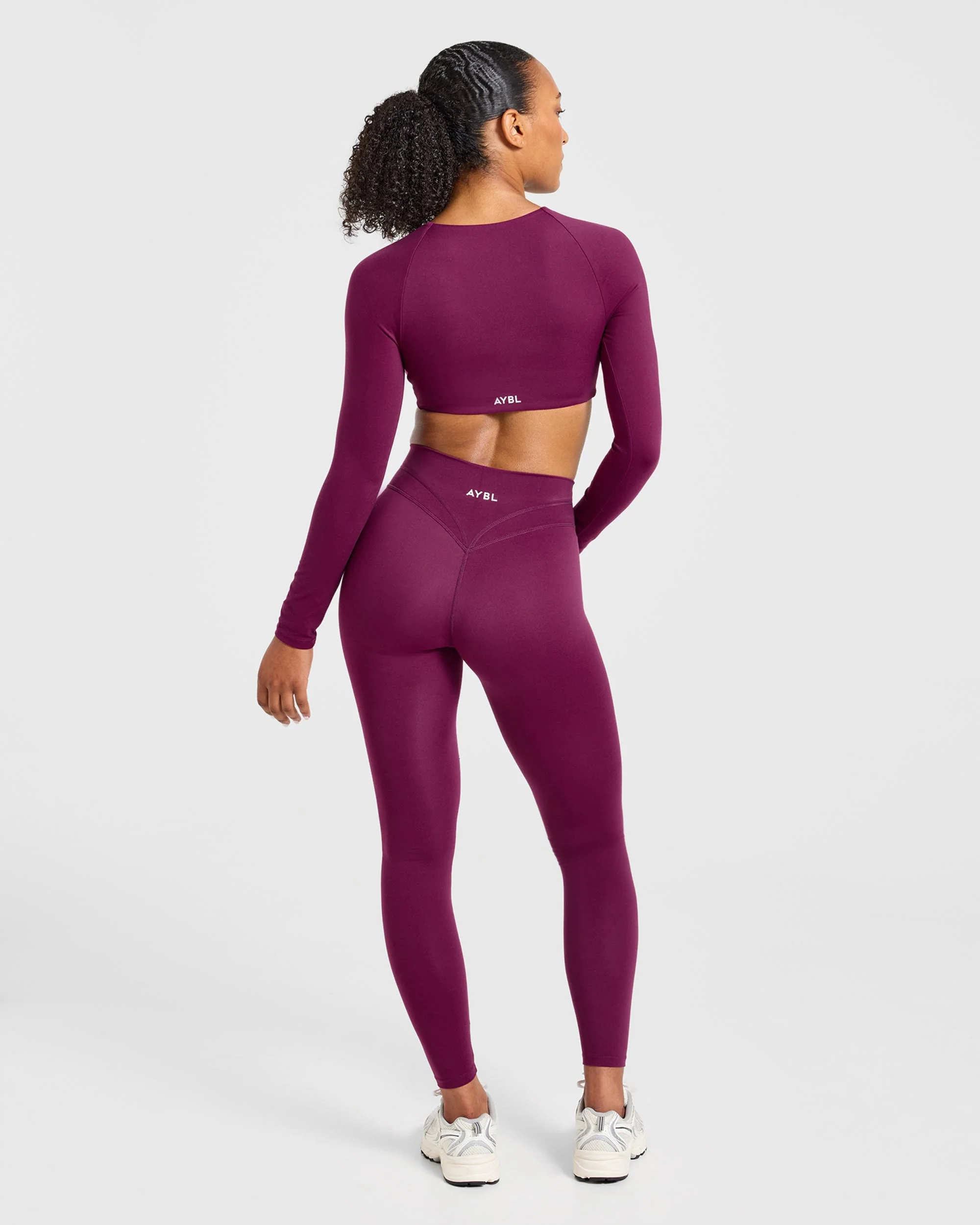 Engage Long Sleeve Crop Top - Rich Plum - Image 4