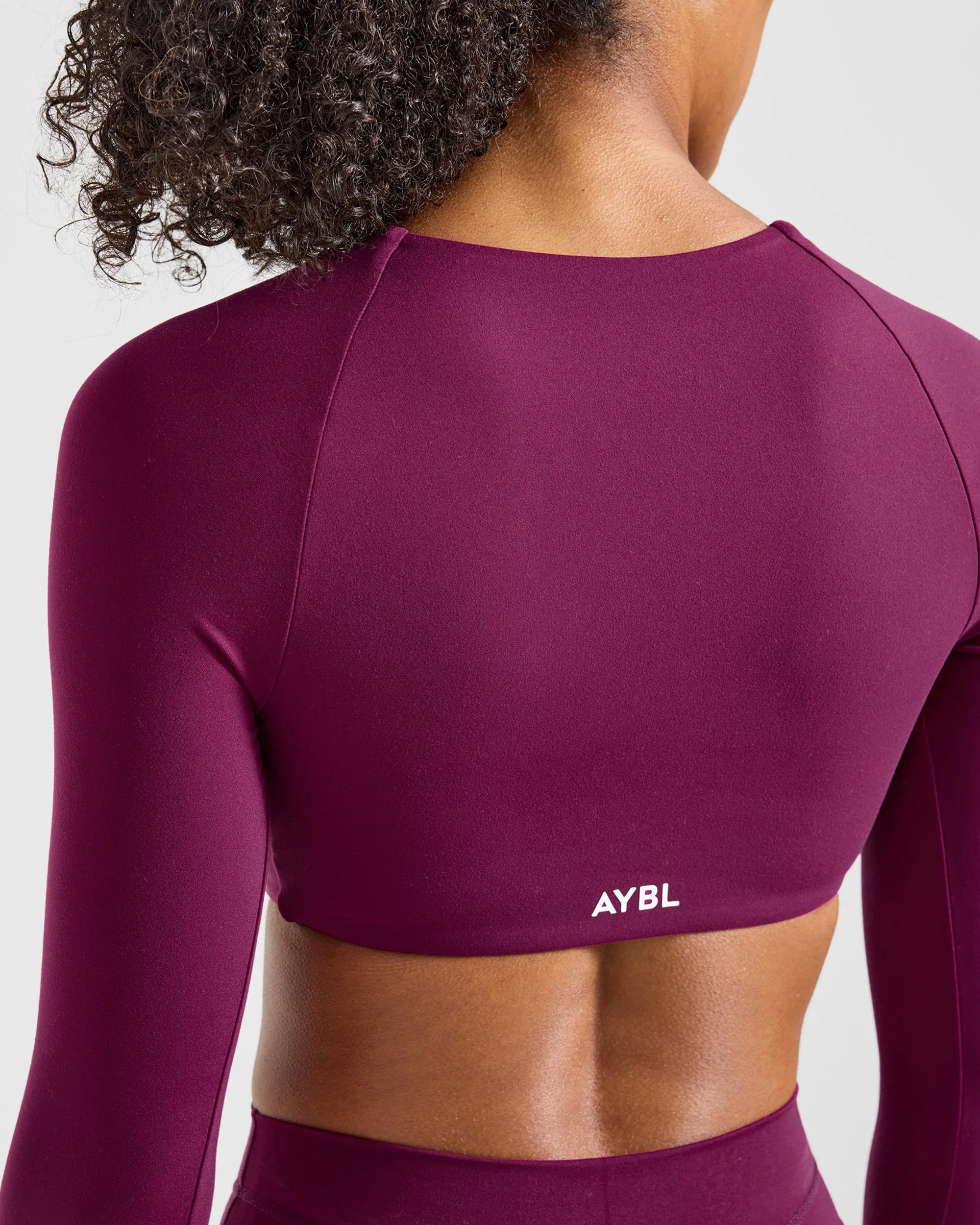 Engage Long Sleeve Crop Top - Rich Plum - Image 6