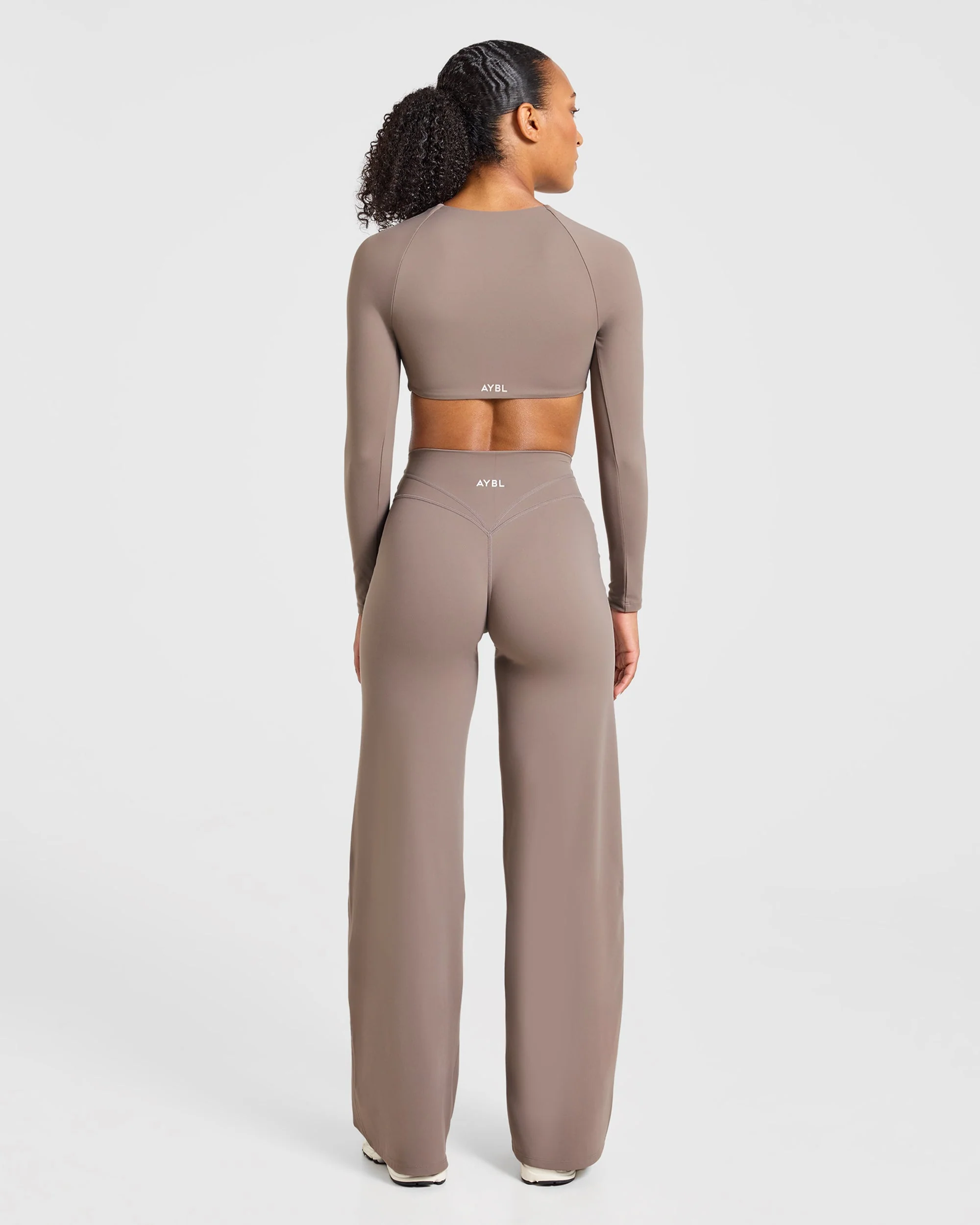 Engage Long Sleeve Crop Top - Warm Taupe - Image 4