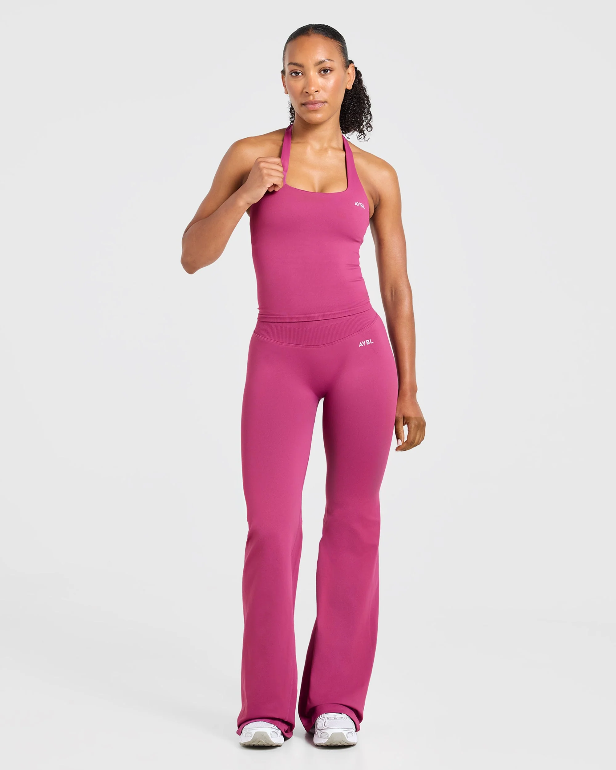 Enhance Seamless Flared Leggings - Dusky Rose - Image 3