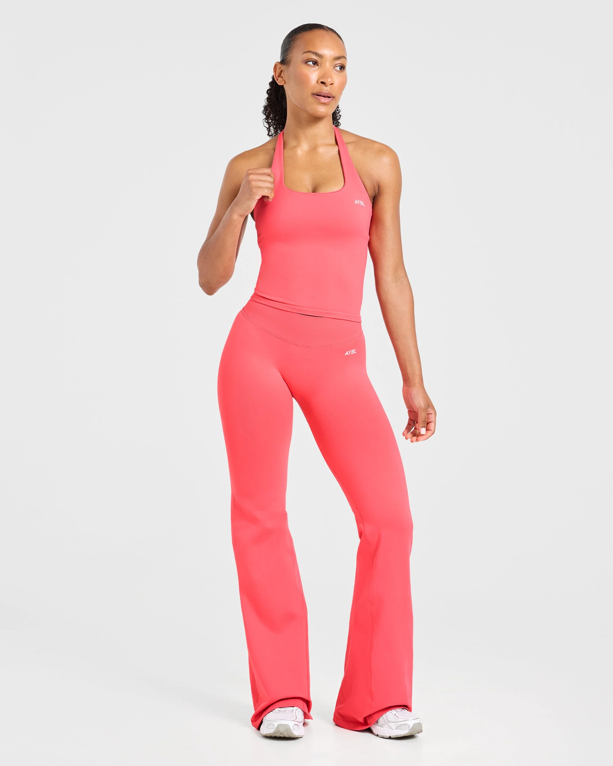 Enhance Seamless Flared Leggings - Summer Coral - Image 3