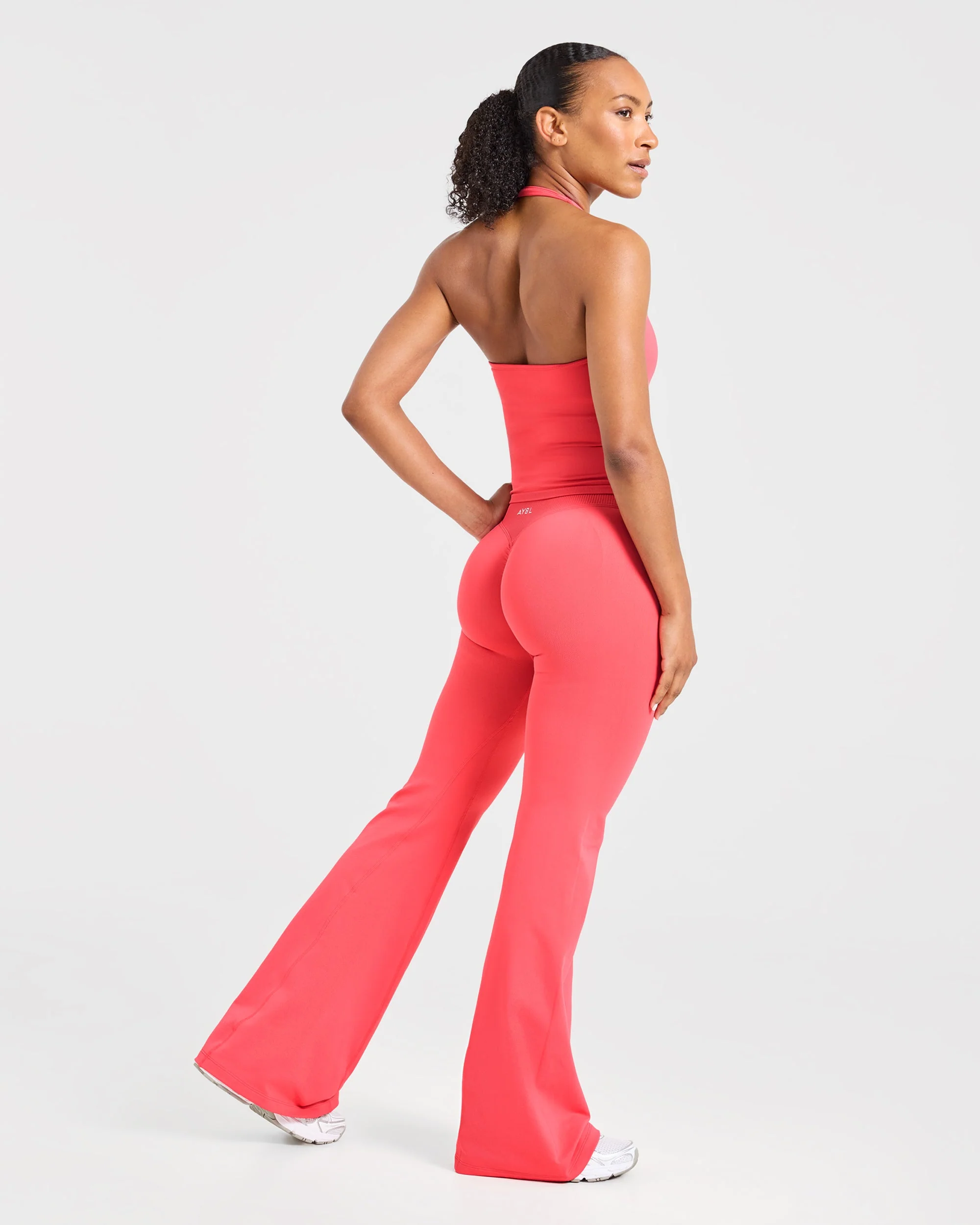 Enhance Seamless Flared Leggings - Summer Coral - Image 4
