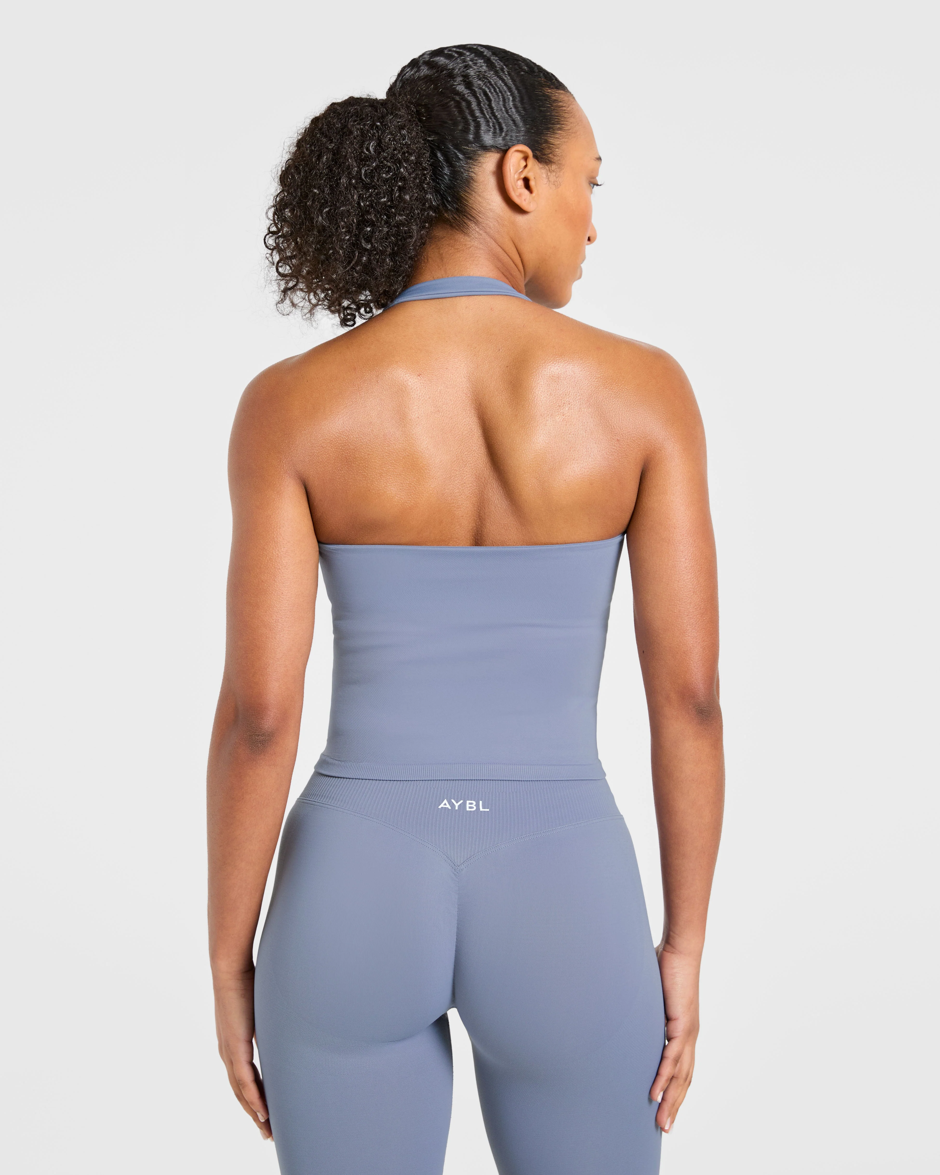 Enhance Seamless Halterneck Top - Slate Bleu - Image 2