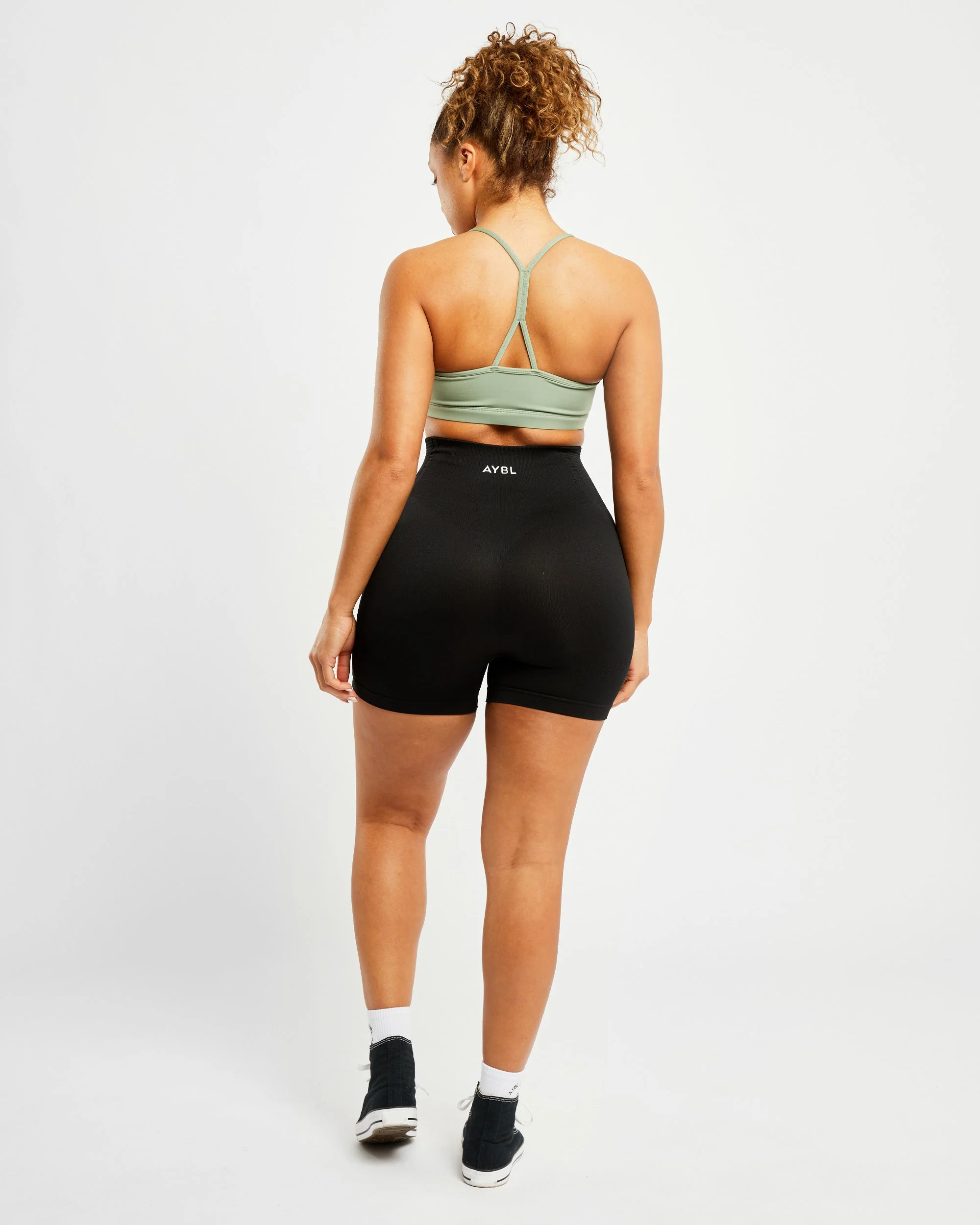 Essential Ruched Sports Bra - Olive Vert - Image 12