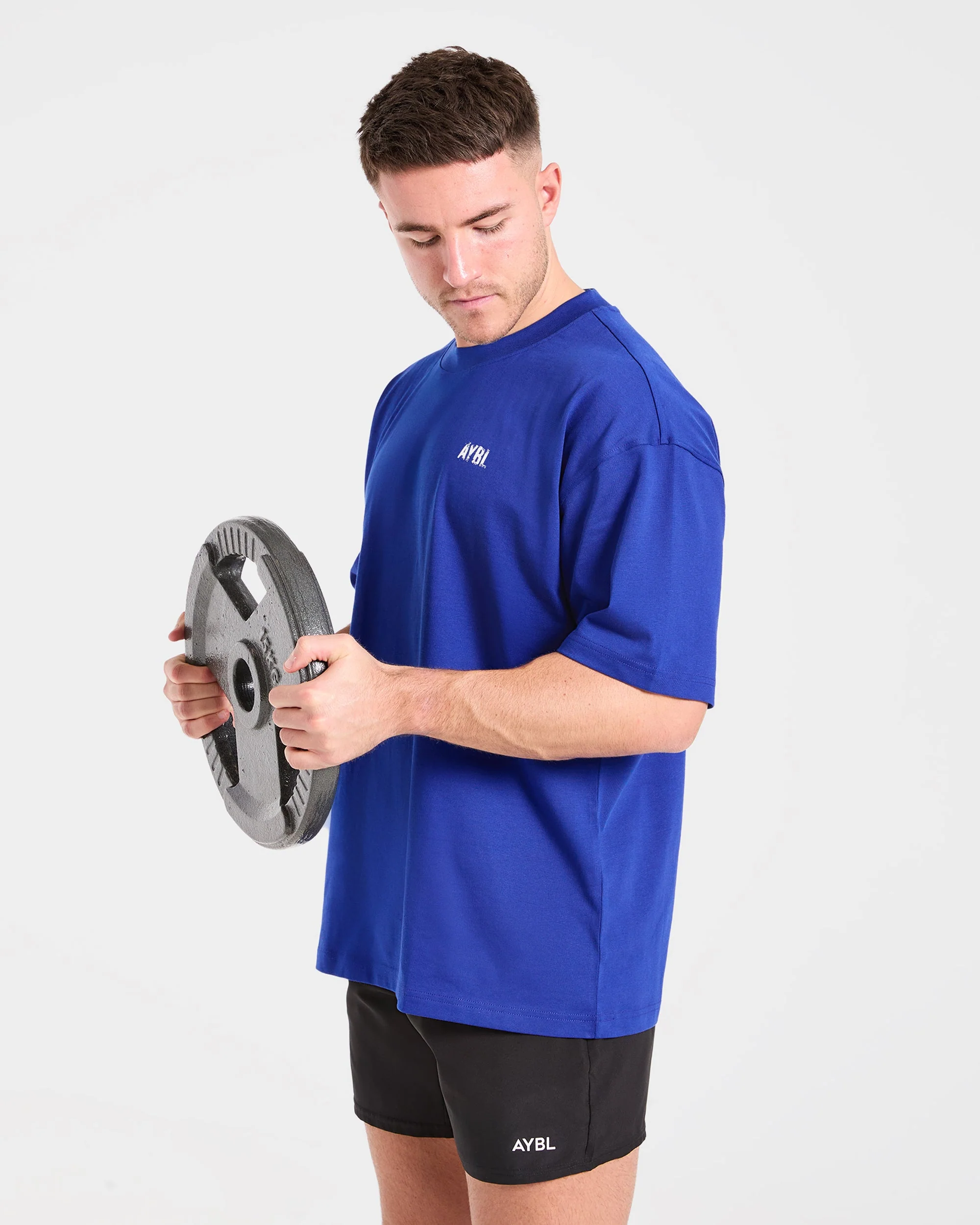 Gym Chalk Oversized T Shirt - Cobalt Bleu - Image 7