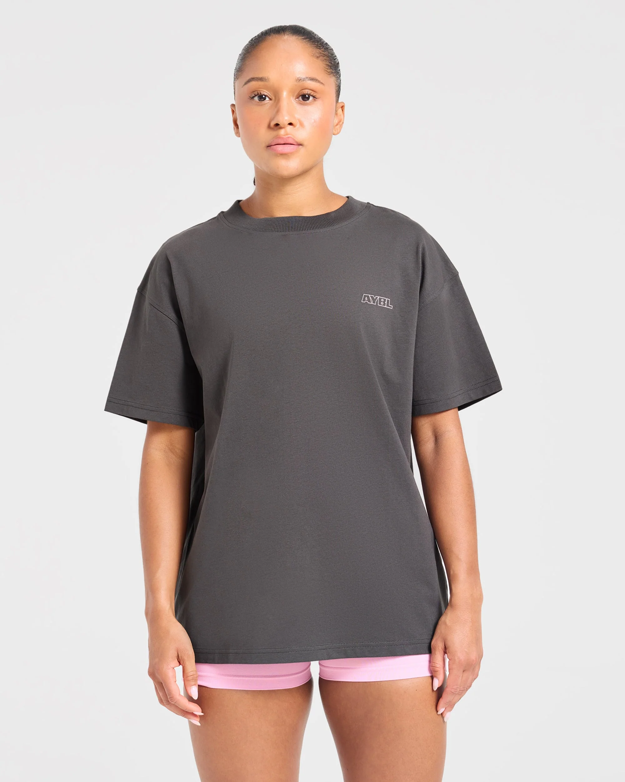 Heavy Lift Club Oversized T Shirt - Charcoal - Image 2
