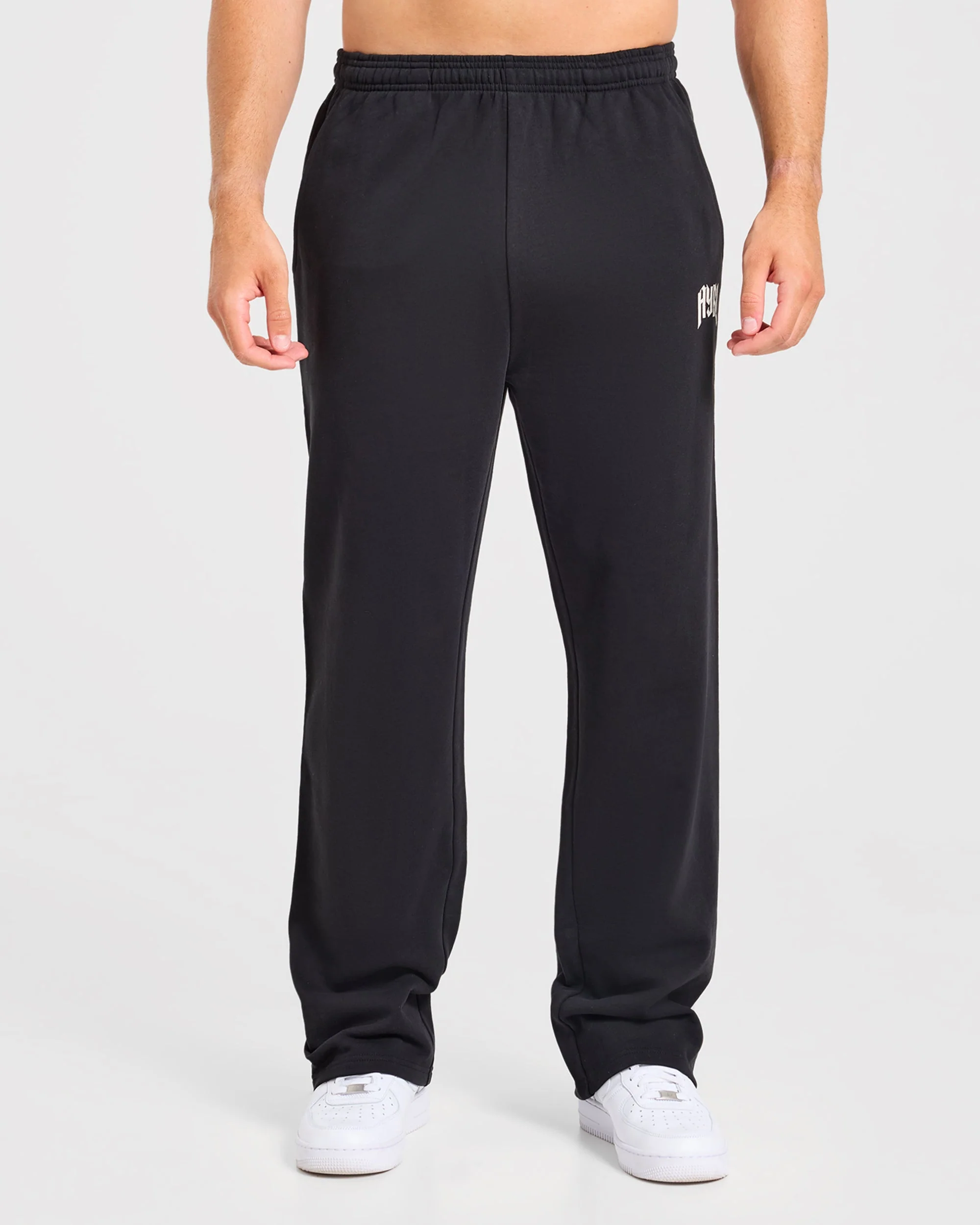 Heavy Lifting Gothic Oversized Straight Leg Joggers - Noir/Blanc - Image 2