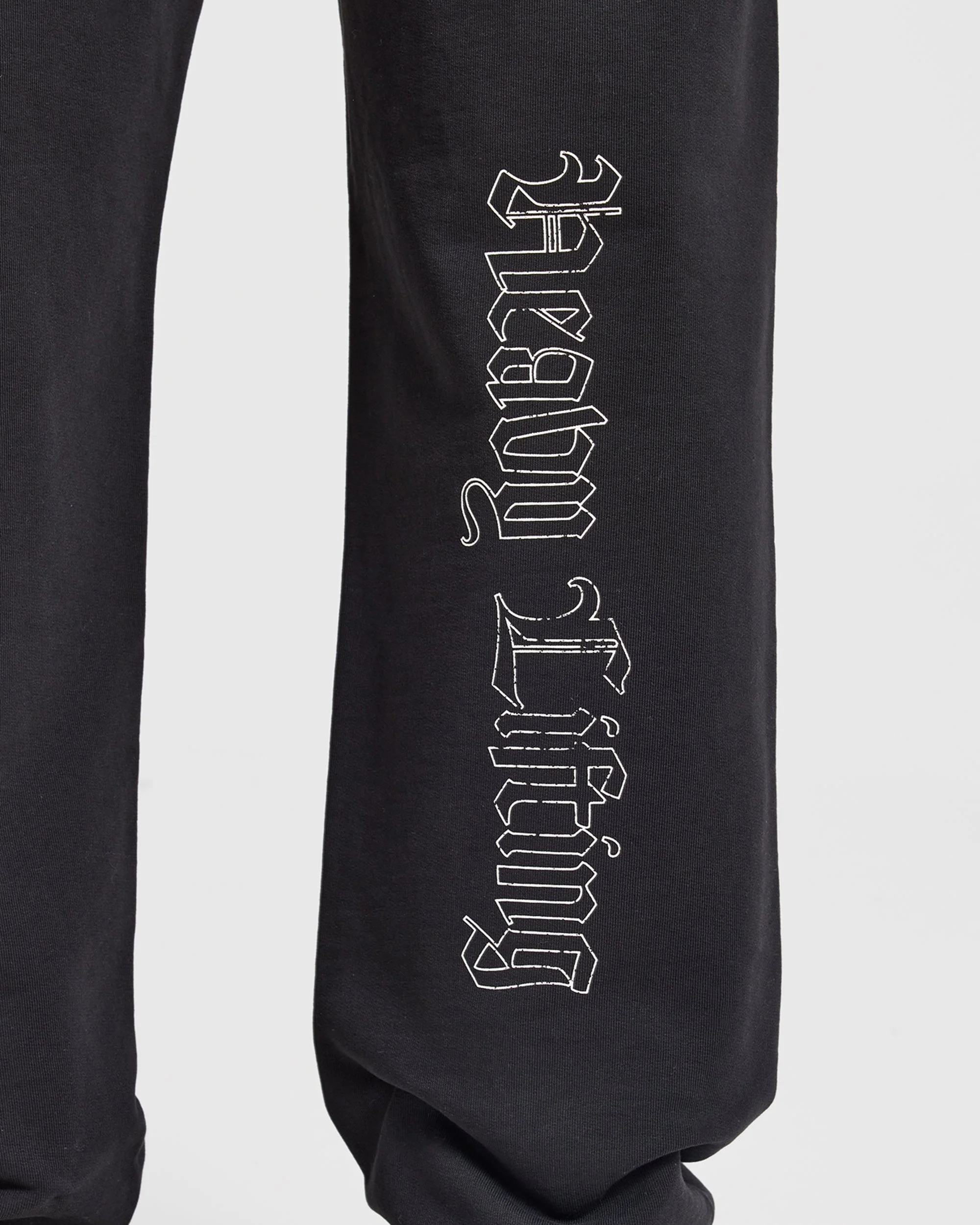 Heavy Lifting Gothic Oversized Straight Leg Joggers - Noir/Blanc - Image 6