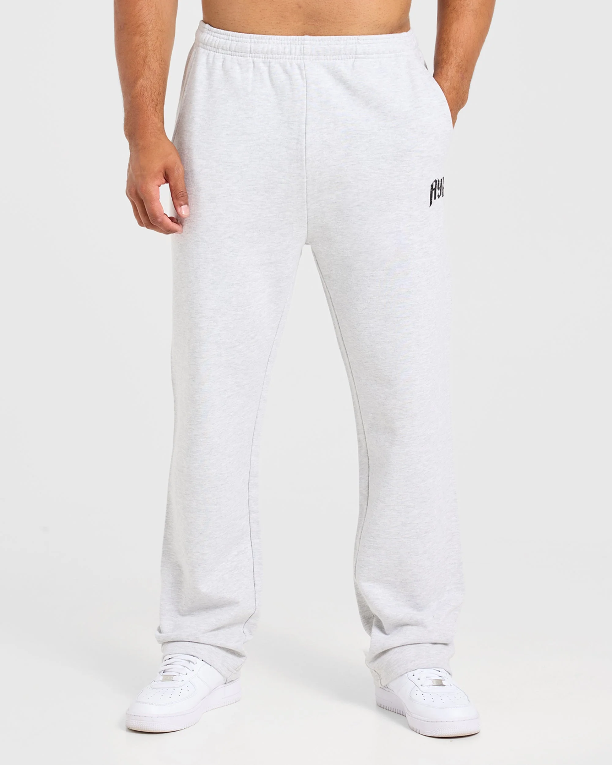 Heavy Lifting Gothic Oversized Straight Leg Joggers - Gris Marl - Image 2