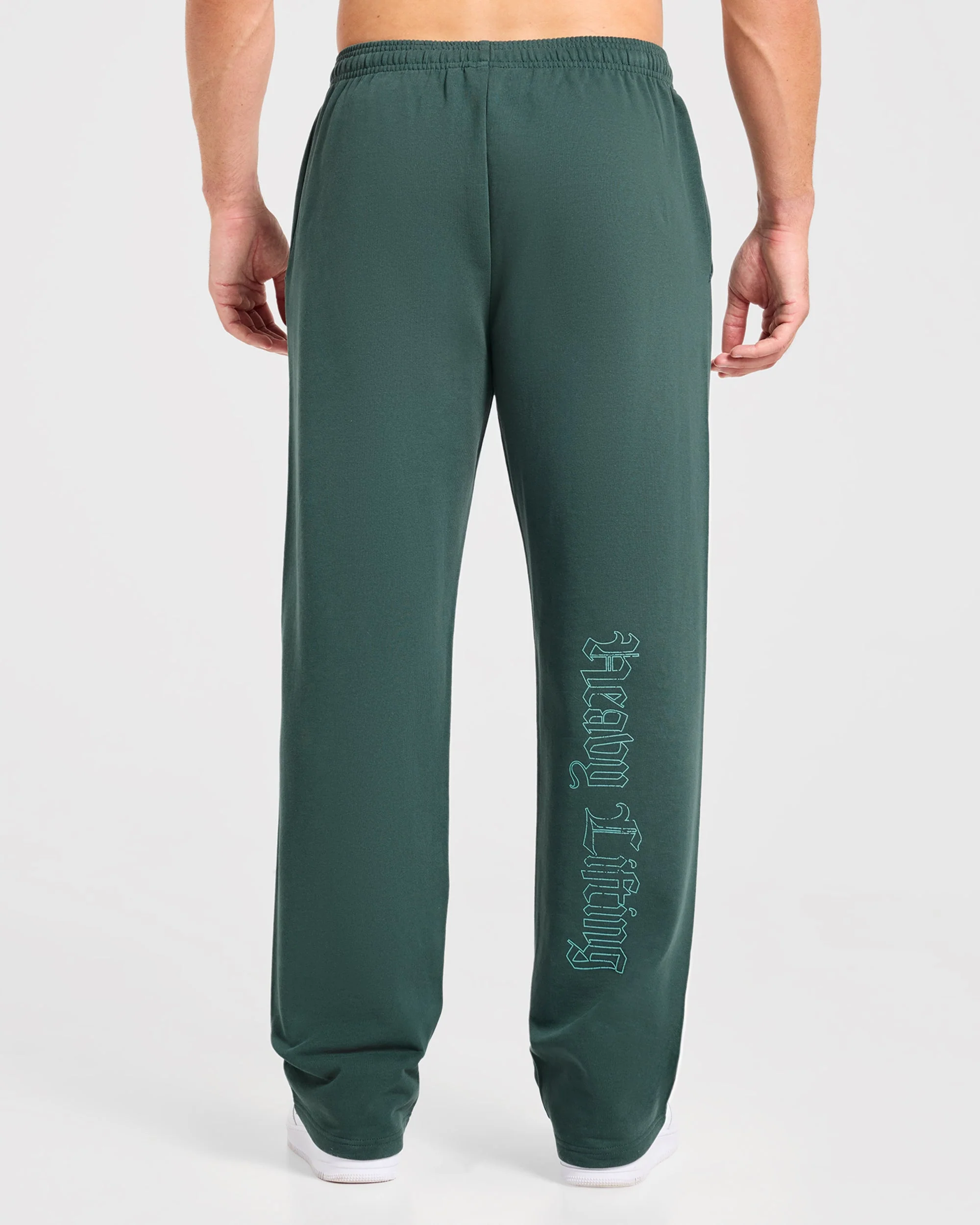 Heavy Lifting Gothic Oversized Straight Leg Joggers - Midnight Teal