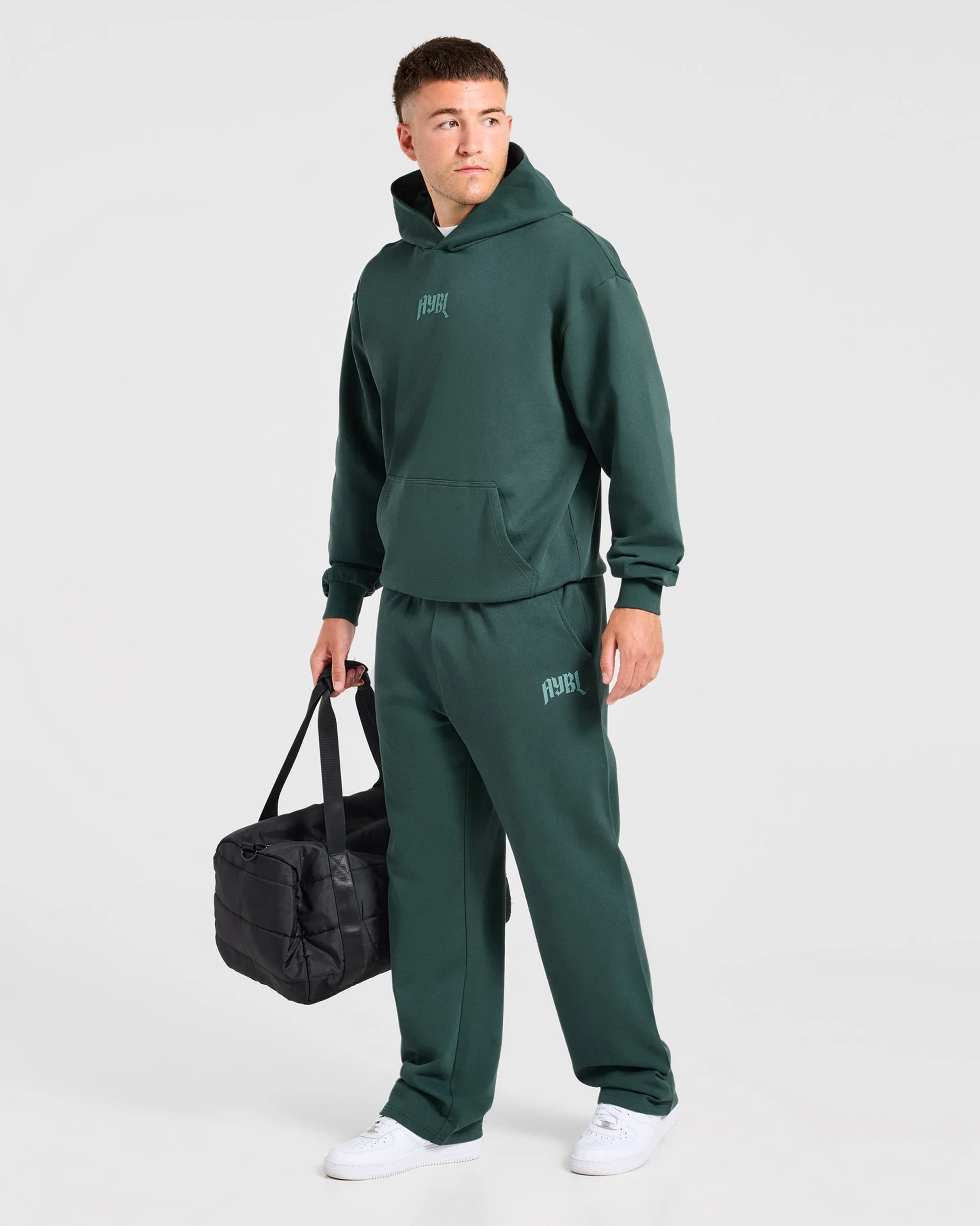 Heavy Lifting Gothic Oversized Straight Leg Joggers - Midnight Teal - Image 7