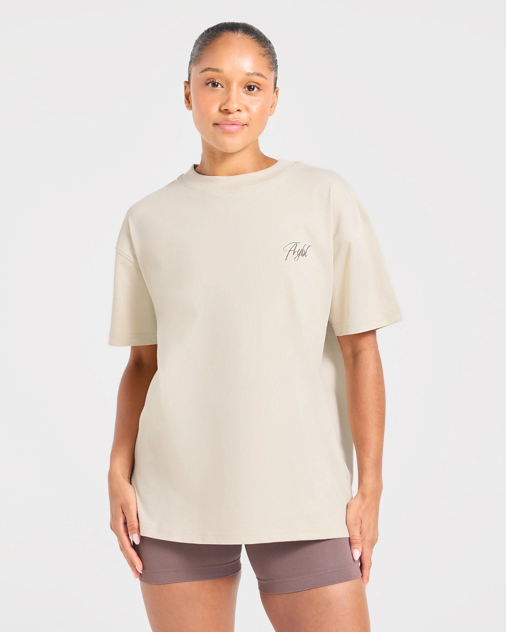 Lift Graphic 2.0 Oversized T Shirt - Beige - Image 2