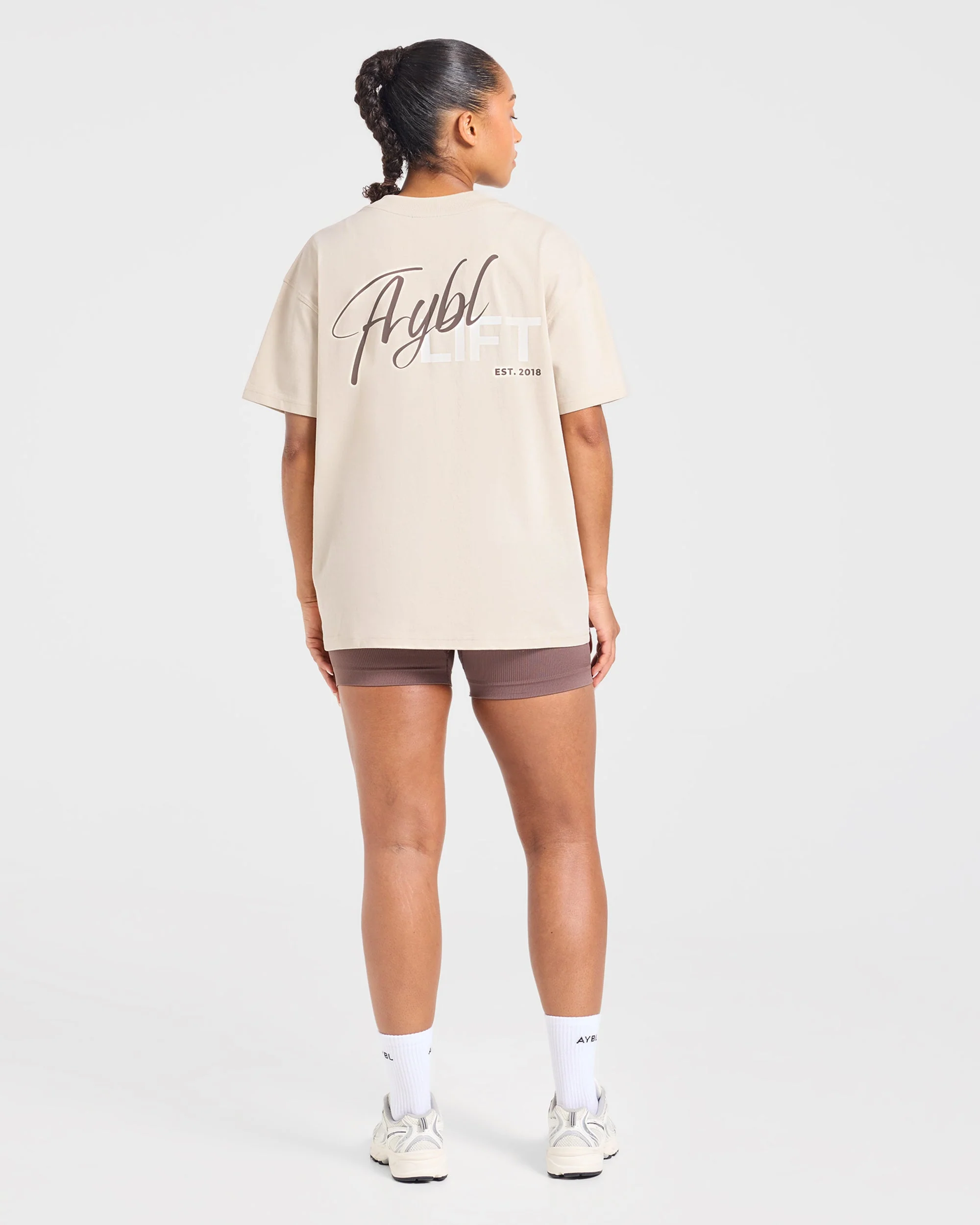 Lift Graphic 2.0 Oversized T Shirt - Beige - Image 3