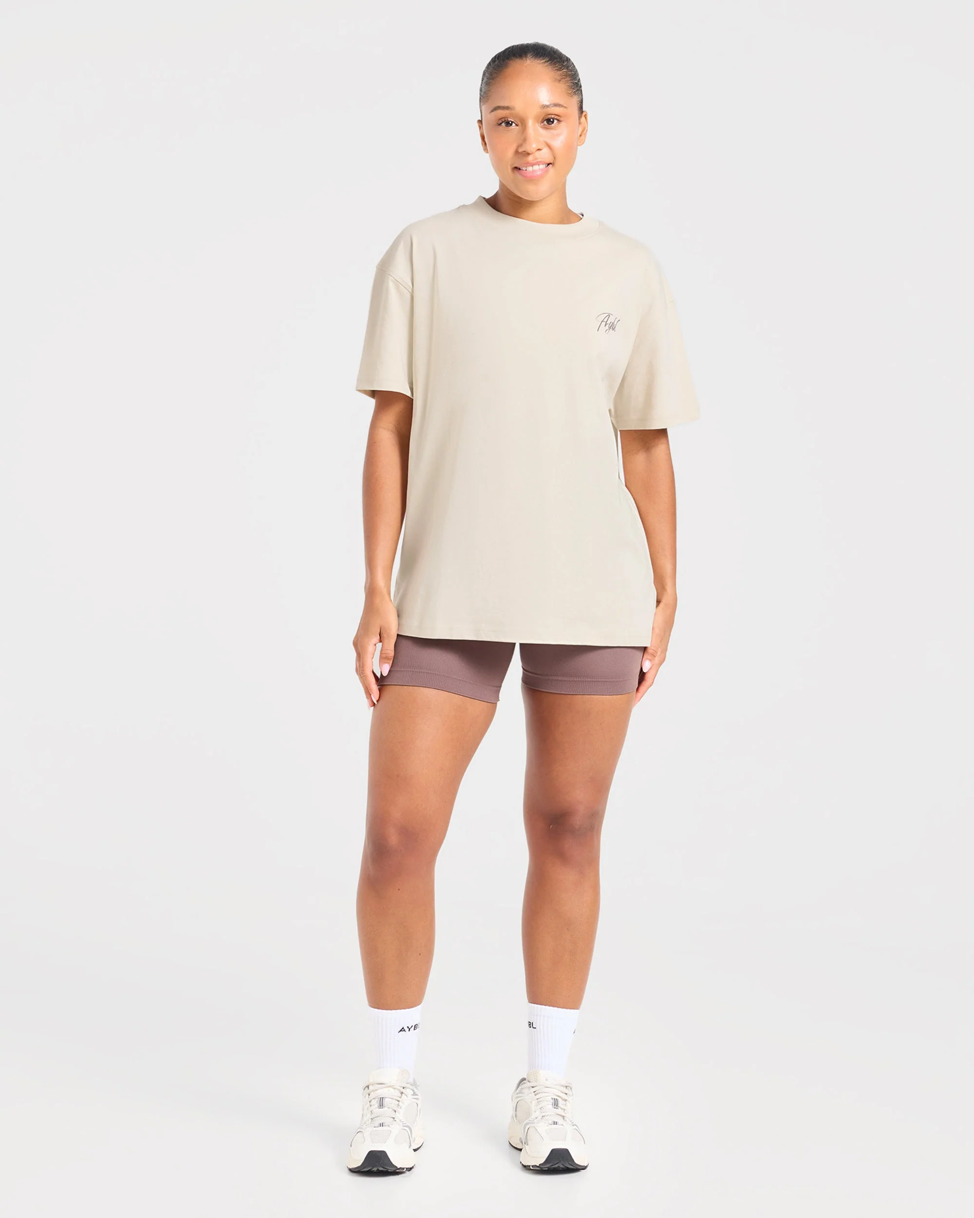 Lift Graphic 2.0 Oversized T Shirt - Beige - Image 4
