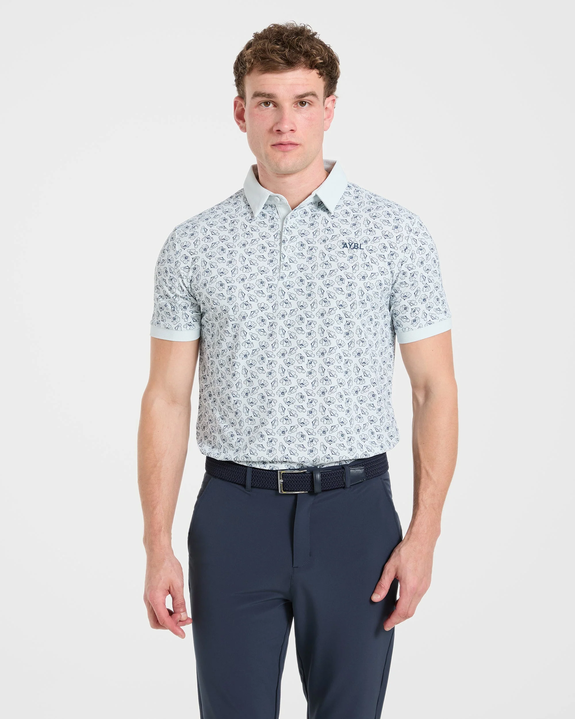 Precision Camellias Polo - Ice Bleu