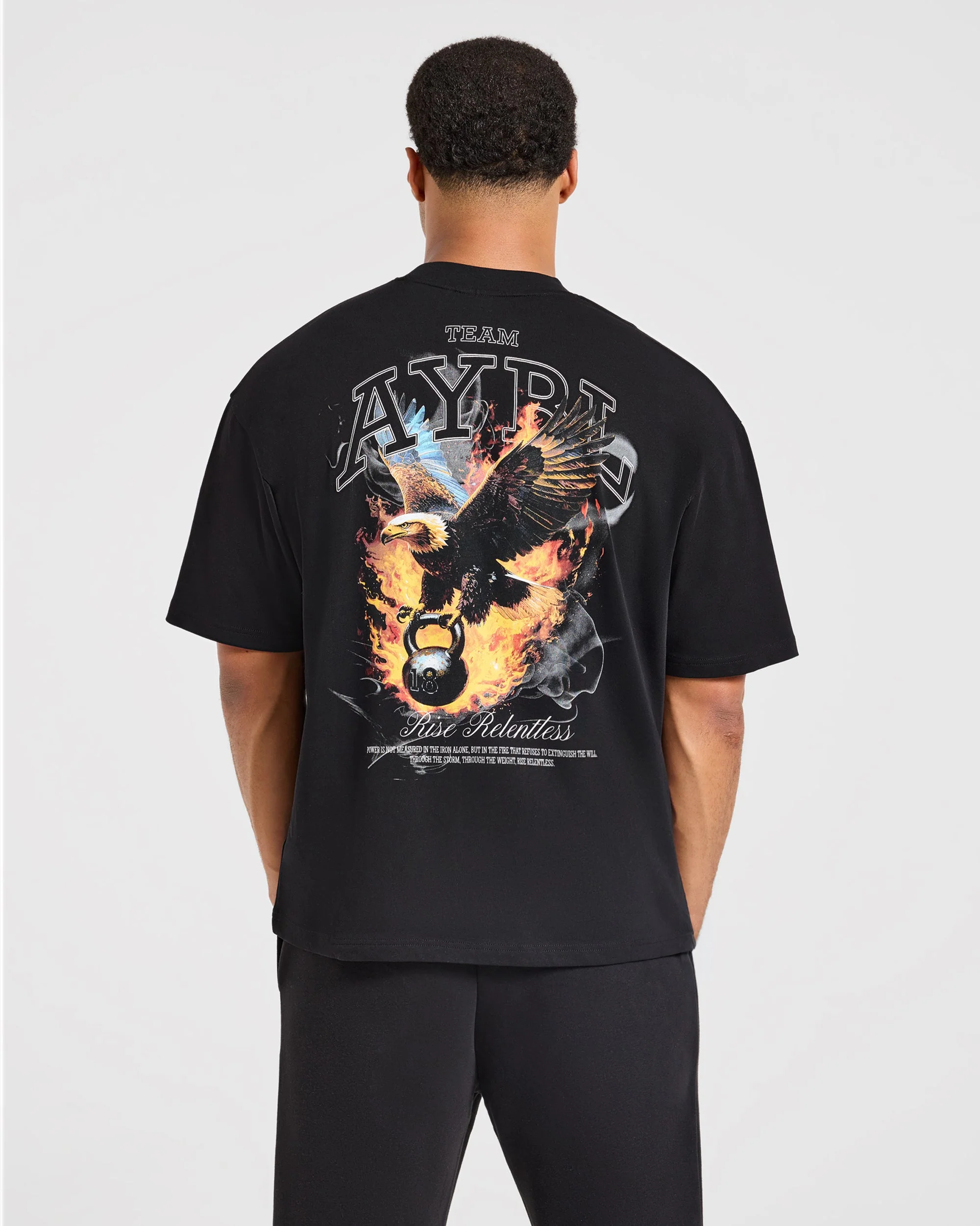 Relentless Eagle Oversized T Shirt - Noir