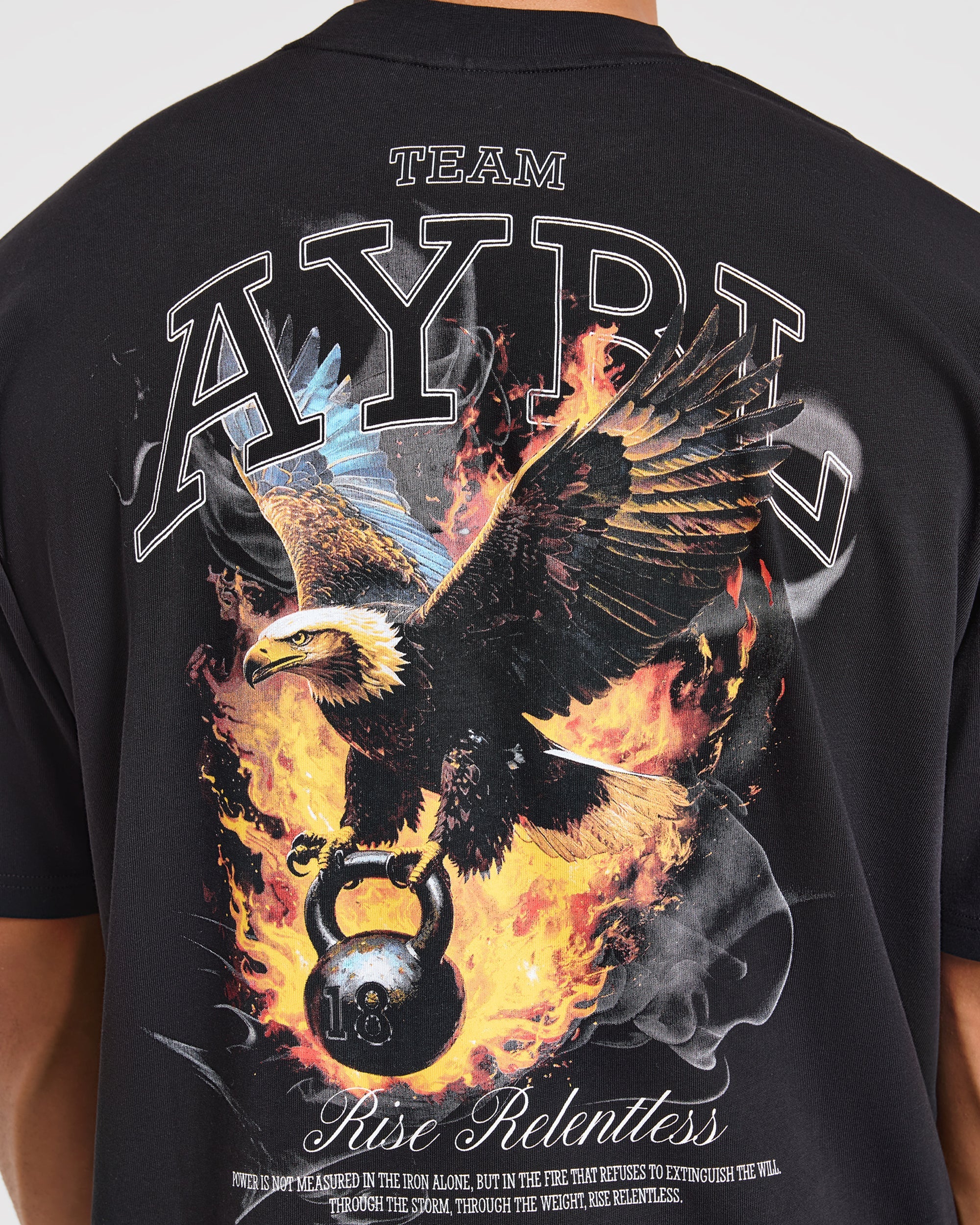 Relentless Eagle Oversized T Shirt - Noir - Image 6