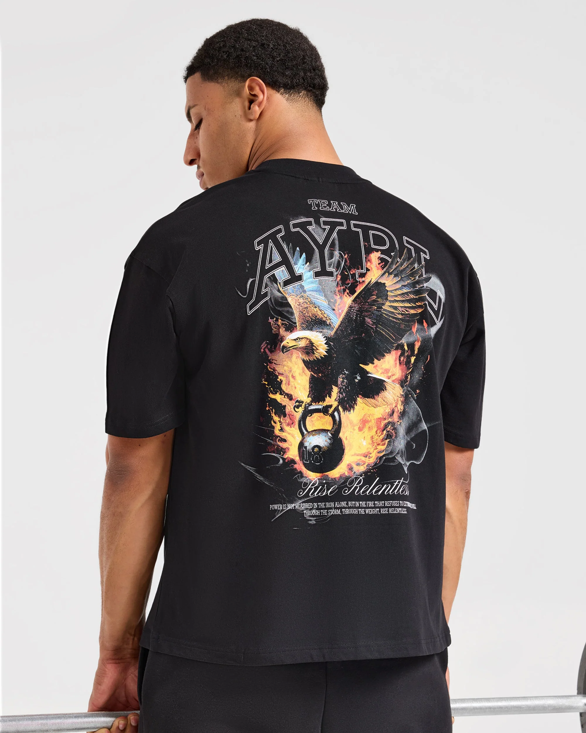 Relentless Eagle Oversized T Shirt - Noir - Image 7