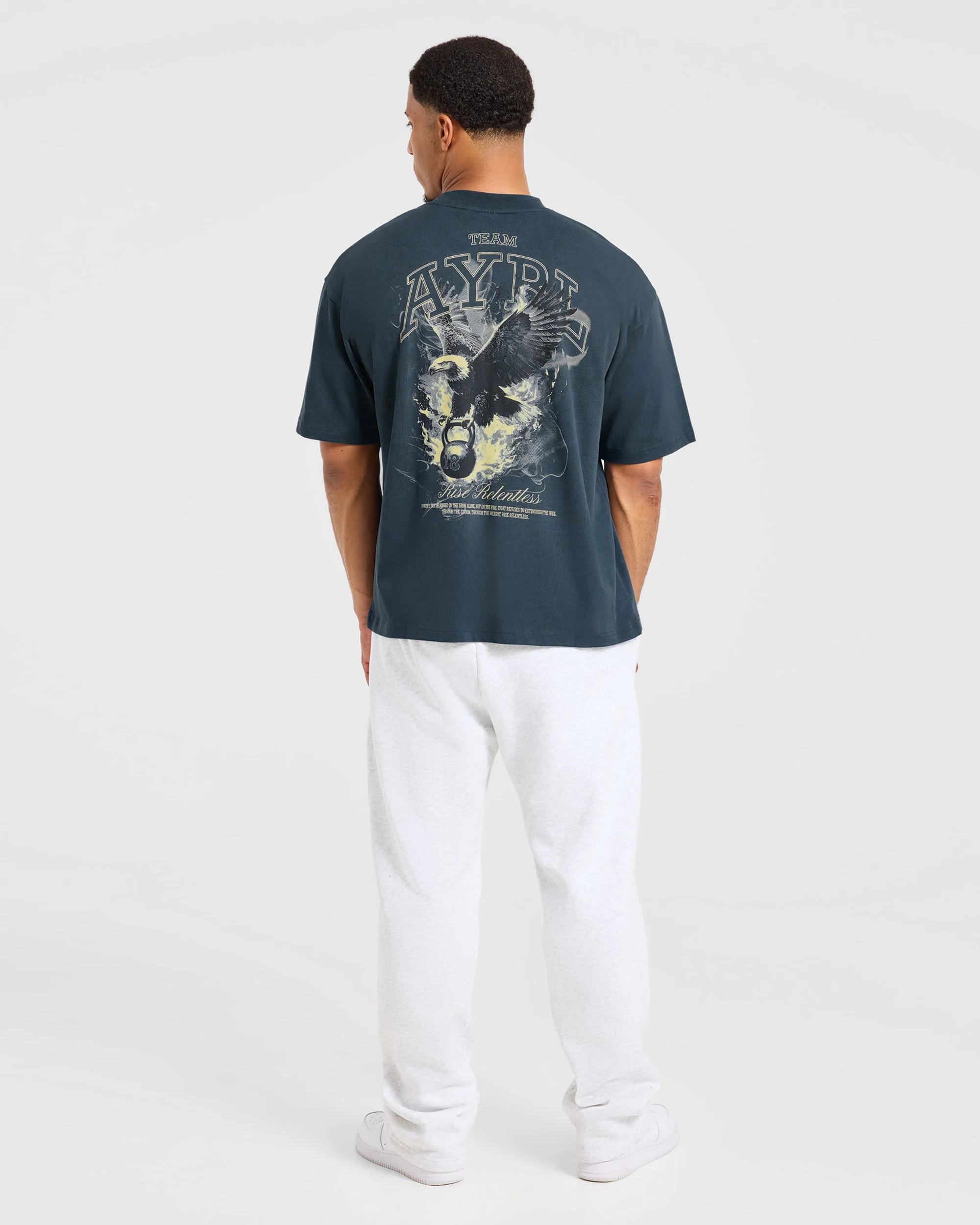 Relentless Eagle Oversized T Shirt - Petrol Bleu - Image 4