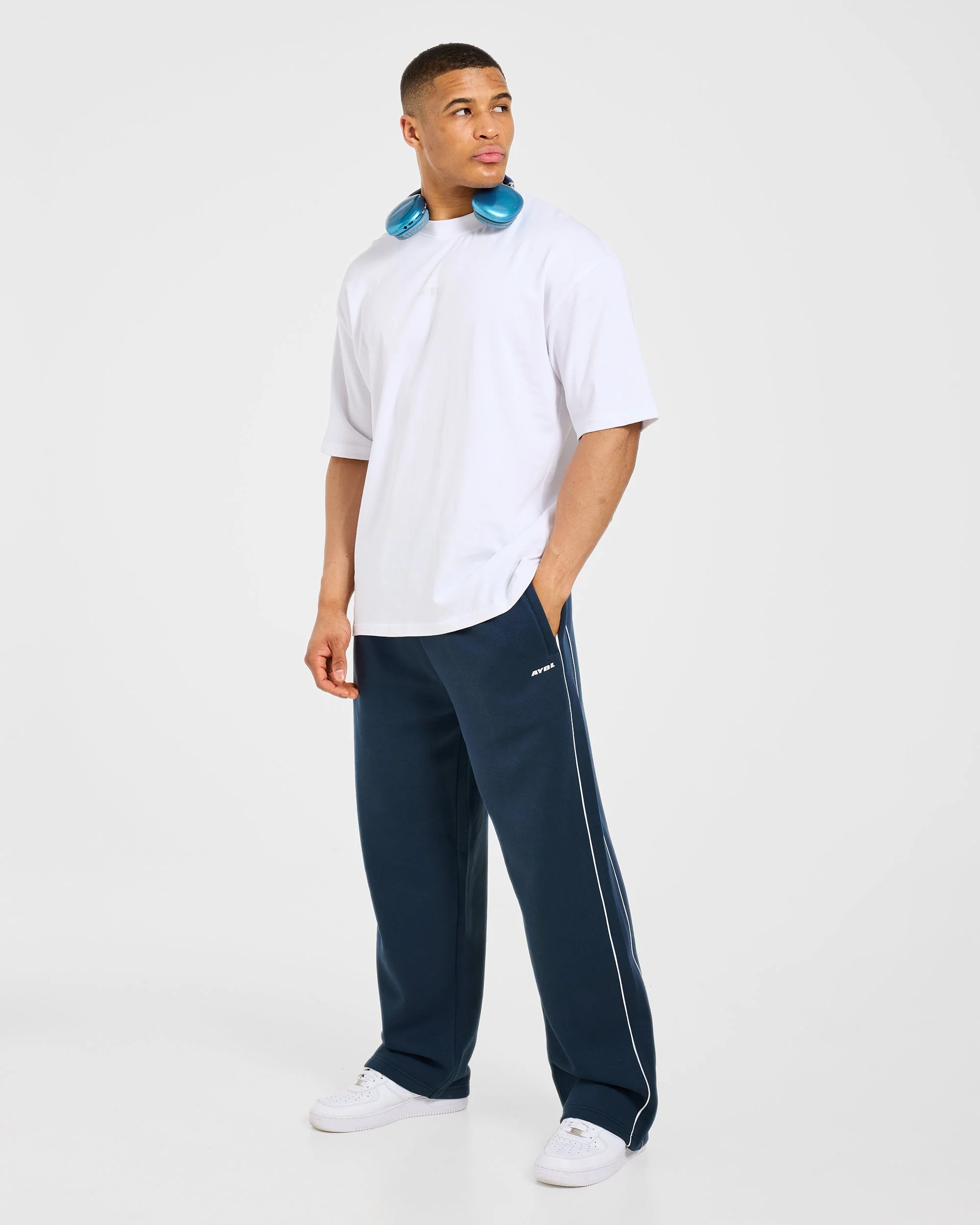 Restore Oversized Straight Leg Joggers - Navy Blue - Image 7