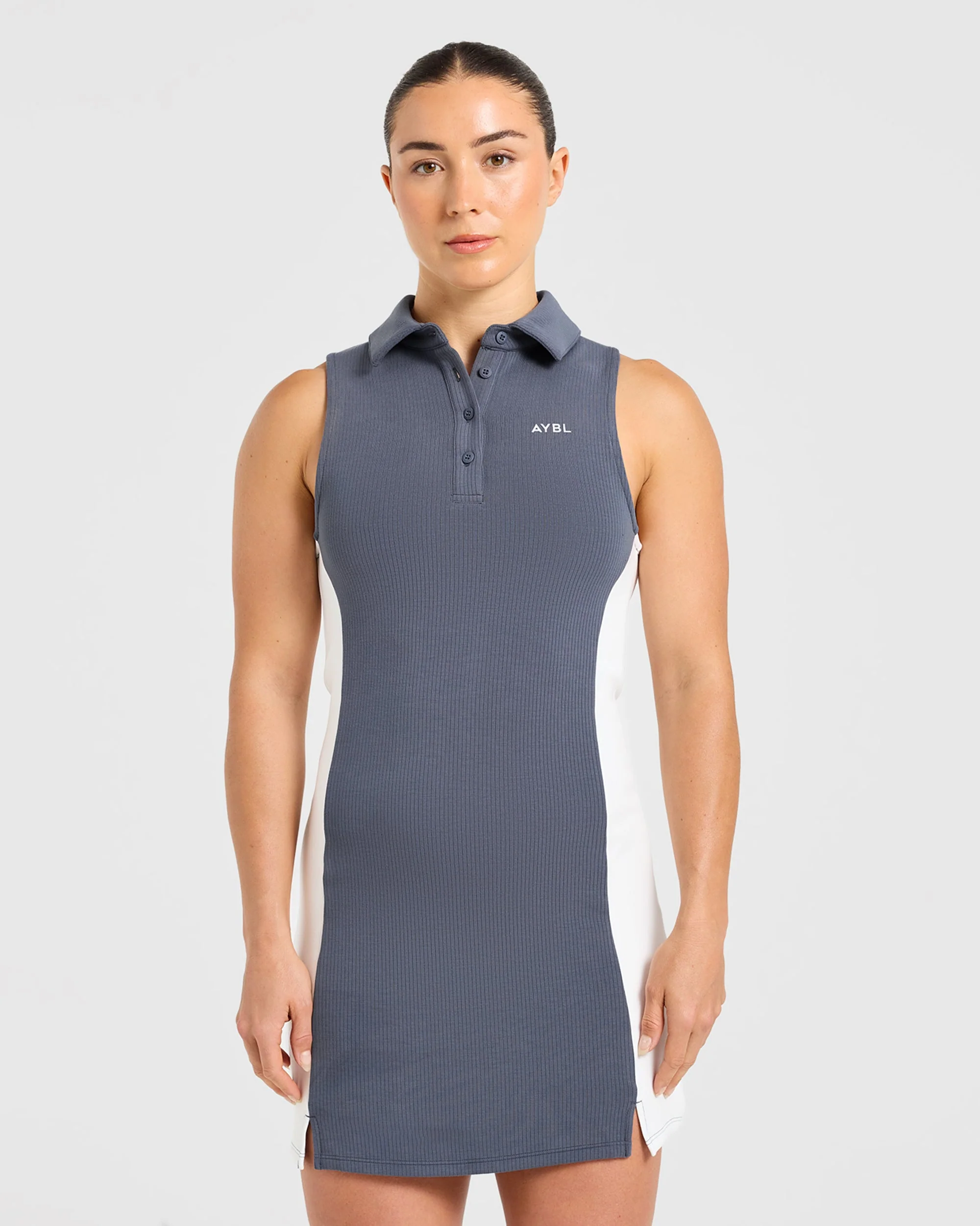 Signature Collar Dress - Steel Bleu