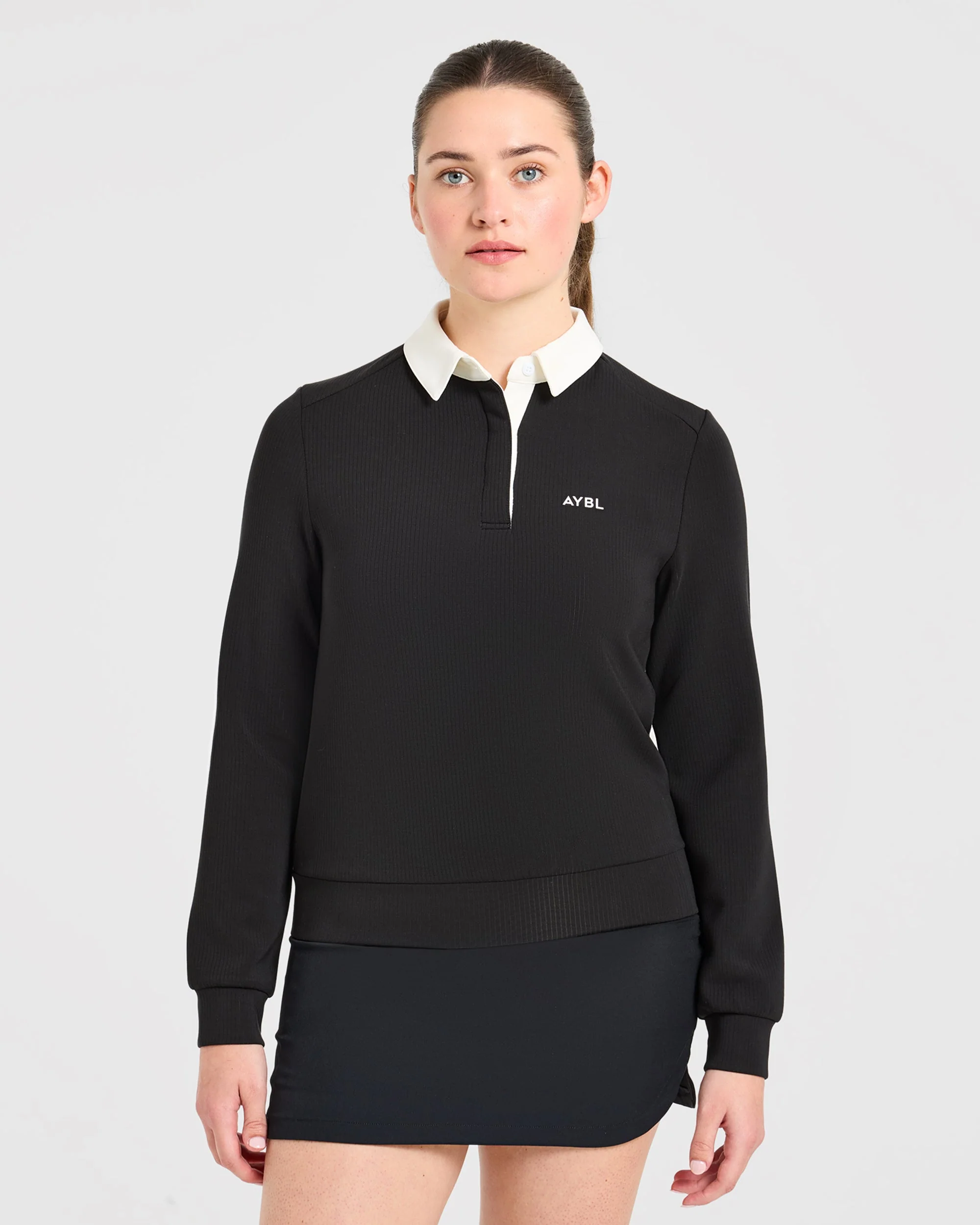 Signature Long Sleeve Polo - Noir