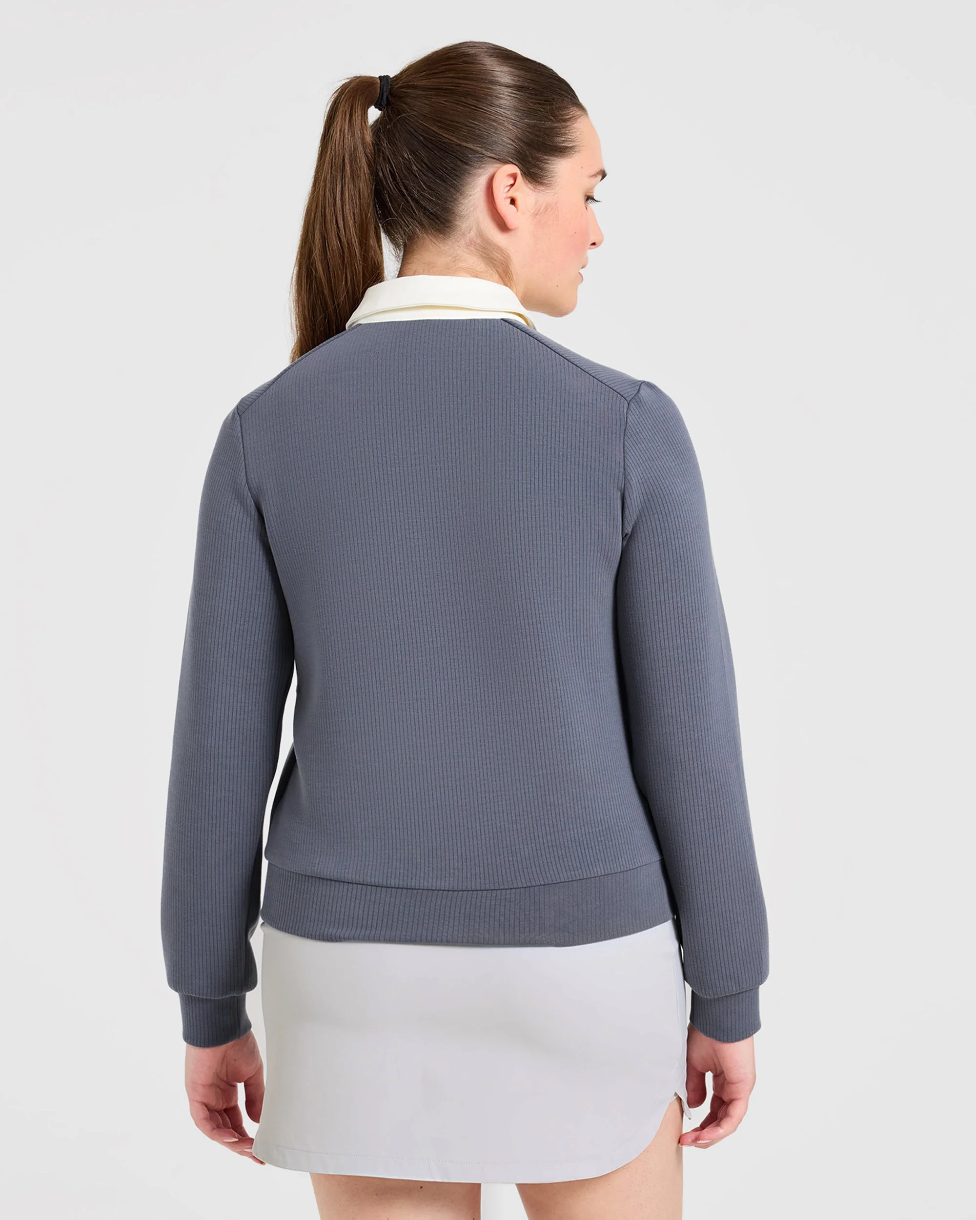 Signature Long Sleeve Polo - Steel Bleu - Image 2