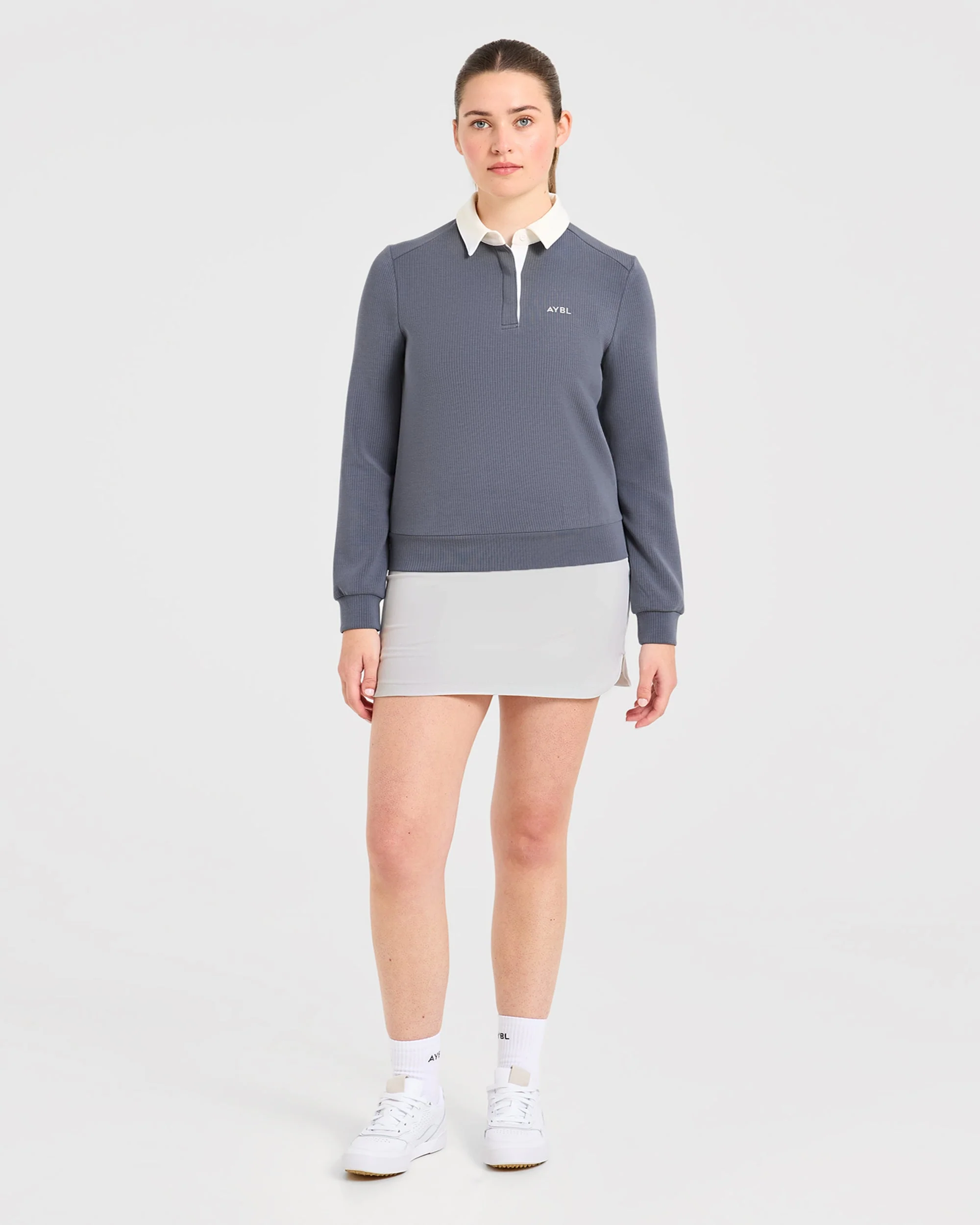 Signature Long Sleeve Polo - Steel Bleu - Image 3
