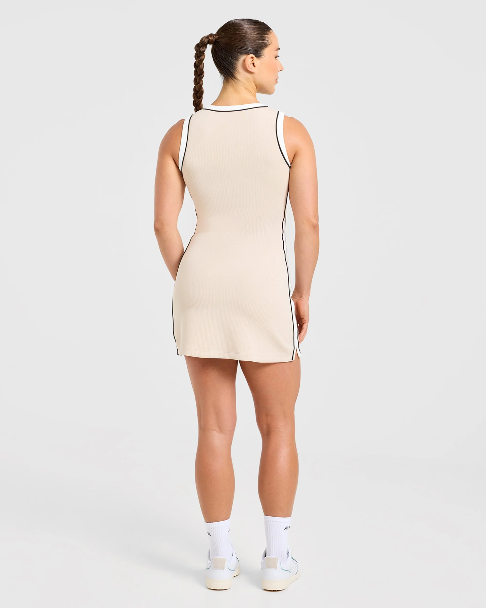 Signature V Neck Dress - Sand - Image 4